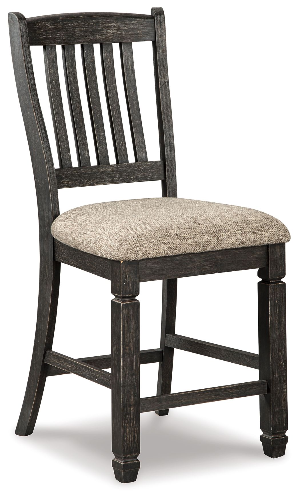 Ashley Furniture Tyler - Black / Grayish Brown - Upholstered Barstool (Set of 2) | Meri Furniture