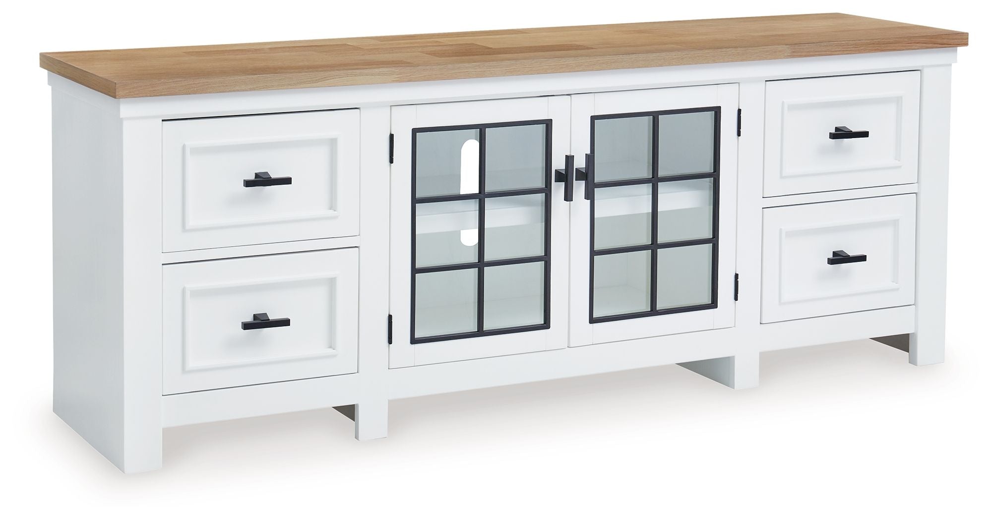 Signature Design by Ashley® Ashbryn - White / Natural - Extra Large TV Stand | Meri Furniture