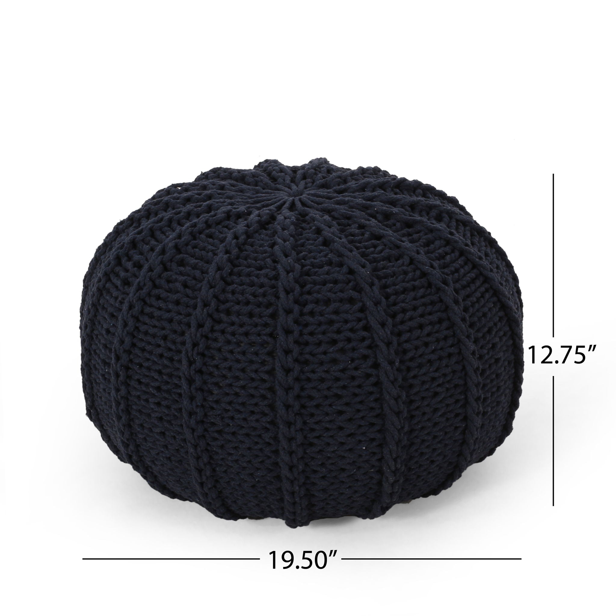 Bordeaux - Knitted Cotton Round Pouf Ottoman And Floor Cushion