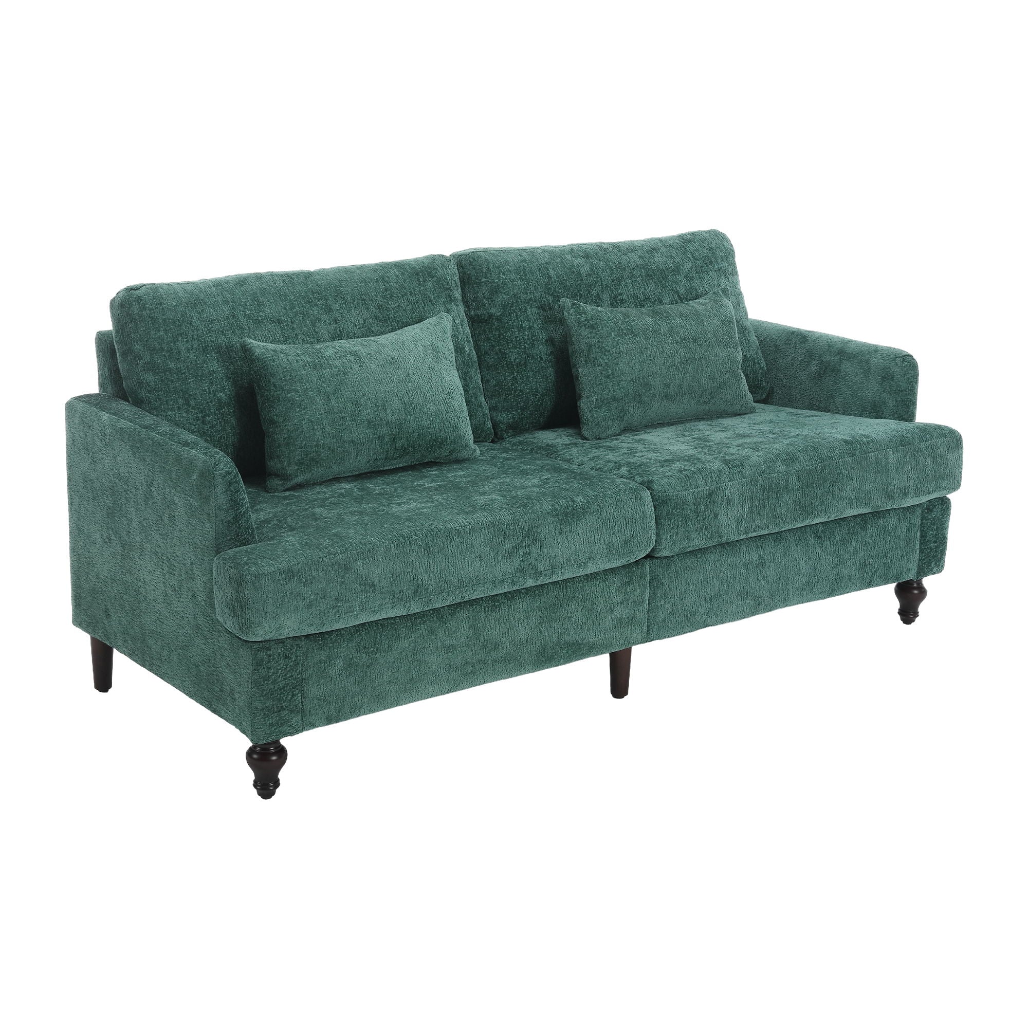 Mid Century Modern Fabric Loveseat Sofa, 2 Seat Upholstered Couch