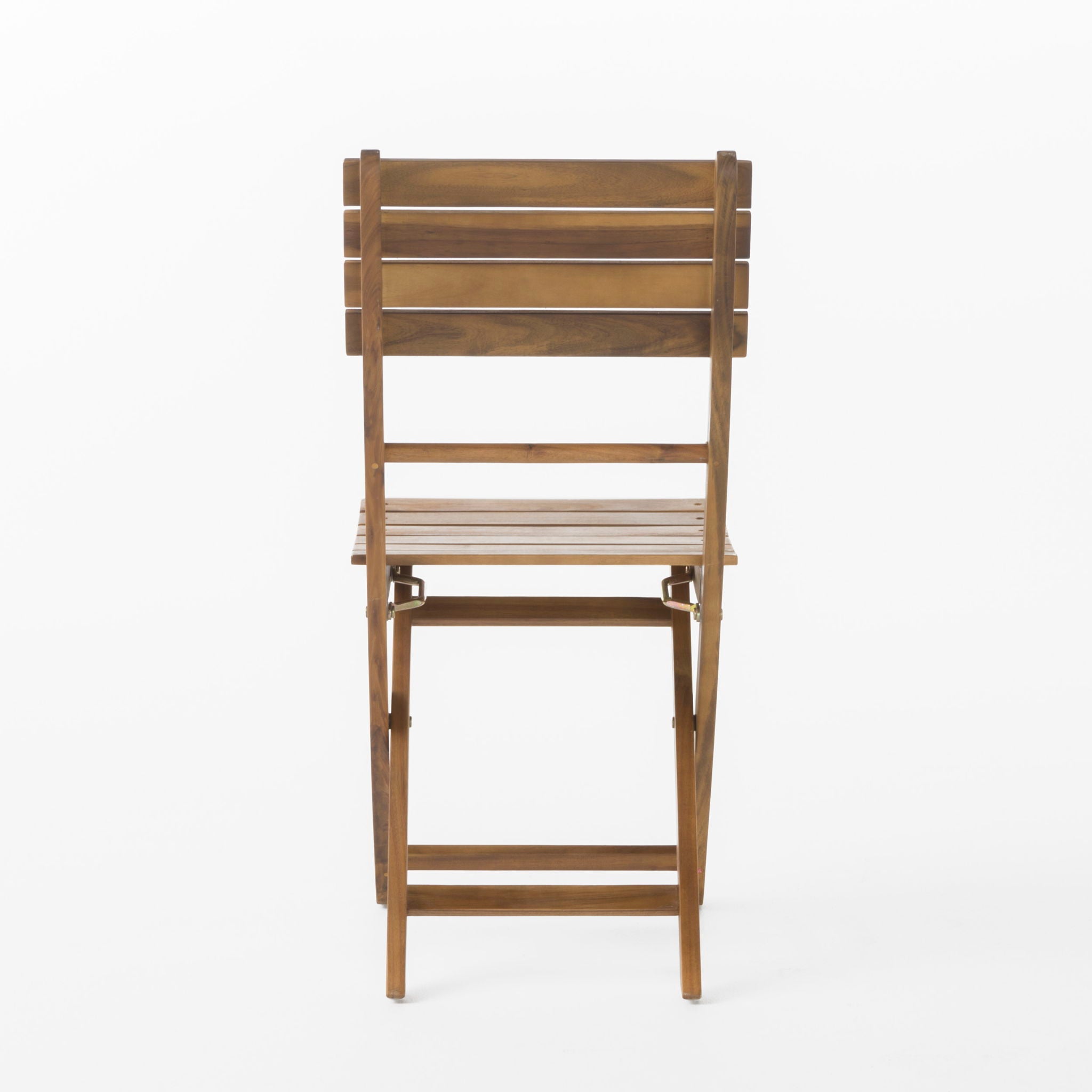 Outdoor Foldable Wood Dining Chair With Slat Design (Set of 2)