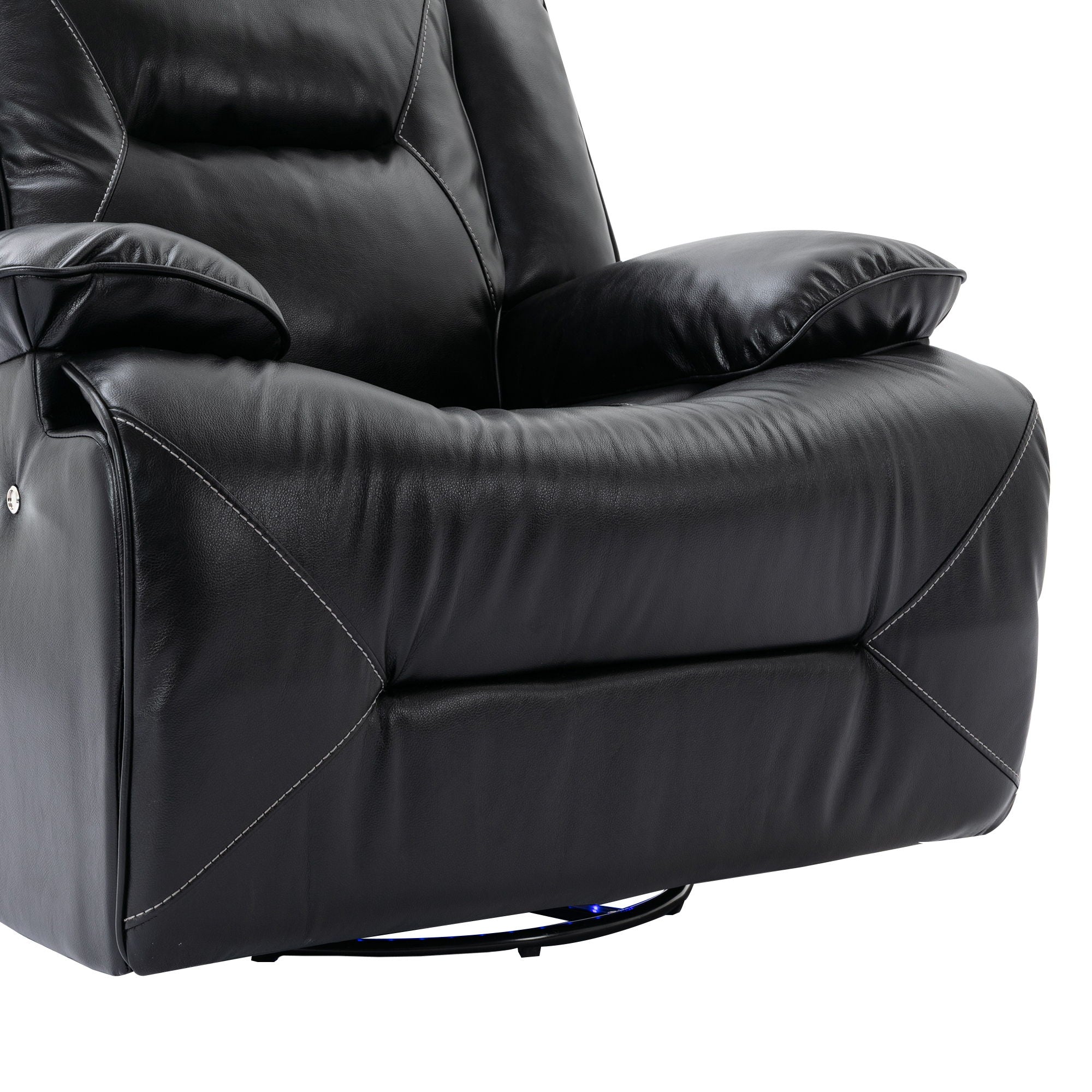 2 Seater Home Theater Recliner Manual Recliner Chair With A LED Light Strip Two Cup Holders And A Storage Box For Living Room