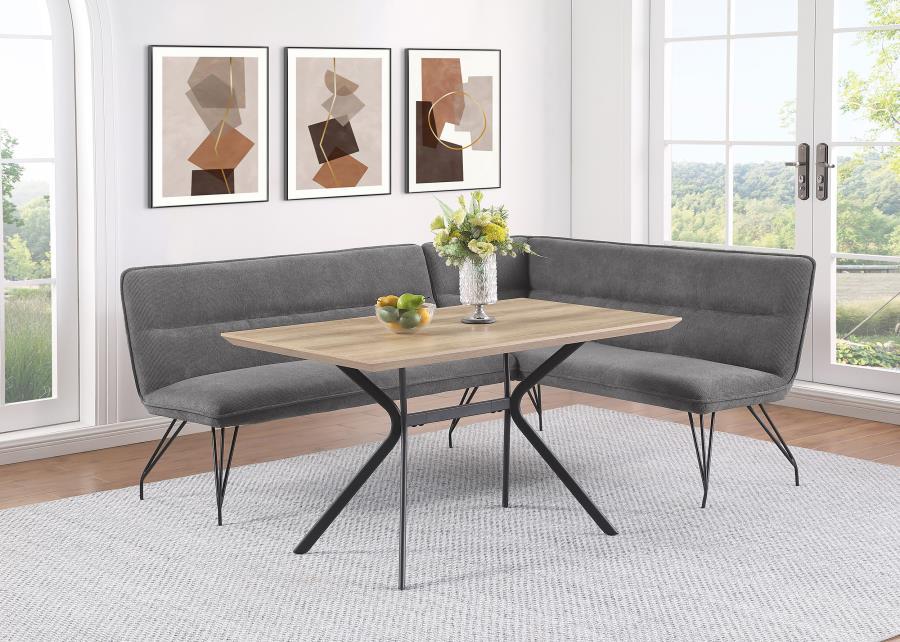 Coaster Fine Furniture Dodson - Fabric Upholstered L-Shaped Nook Dining Bench | Meri Furniture