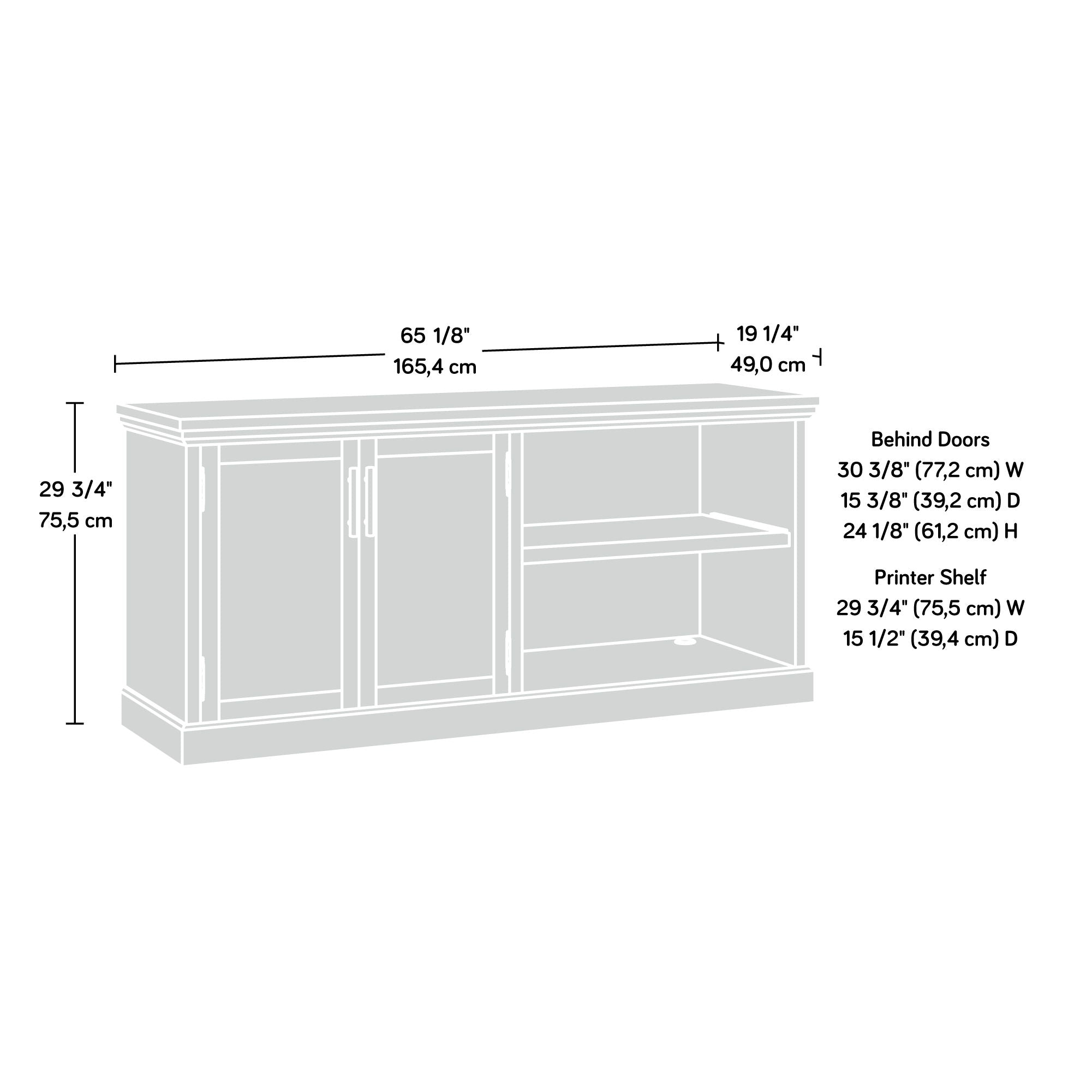 Spacious Prime Oak Wood Storage Credenza