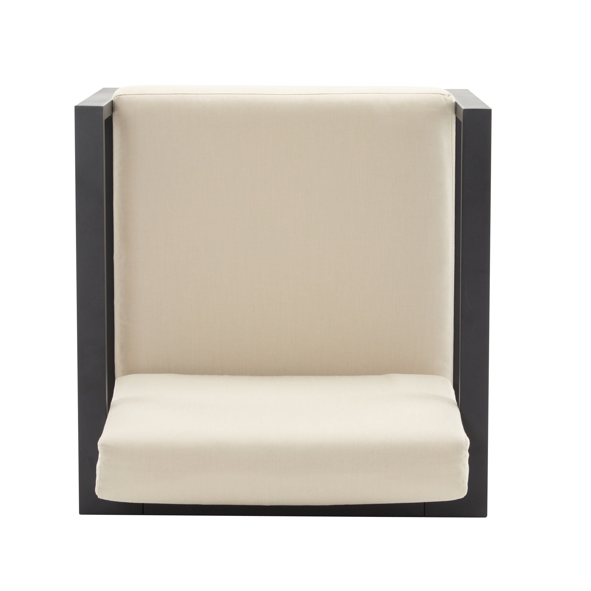 Modern 3 Piece Outdoor Patio Seating Set With Aluminum Frame And Weather Resistant Cushions - Beige / Gray