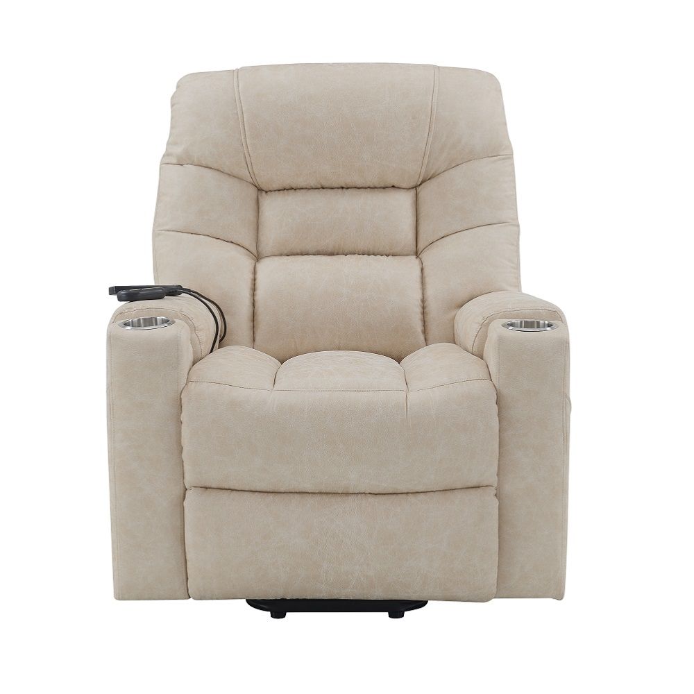 ACME Nairi - Power Recliner With Lift & Heating & Massage - Light Gray | Meri Furniture