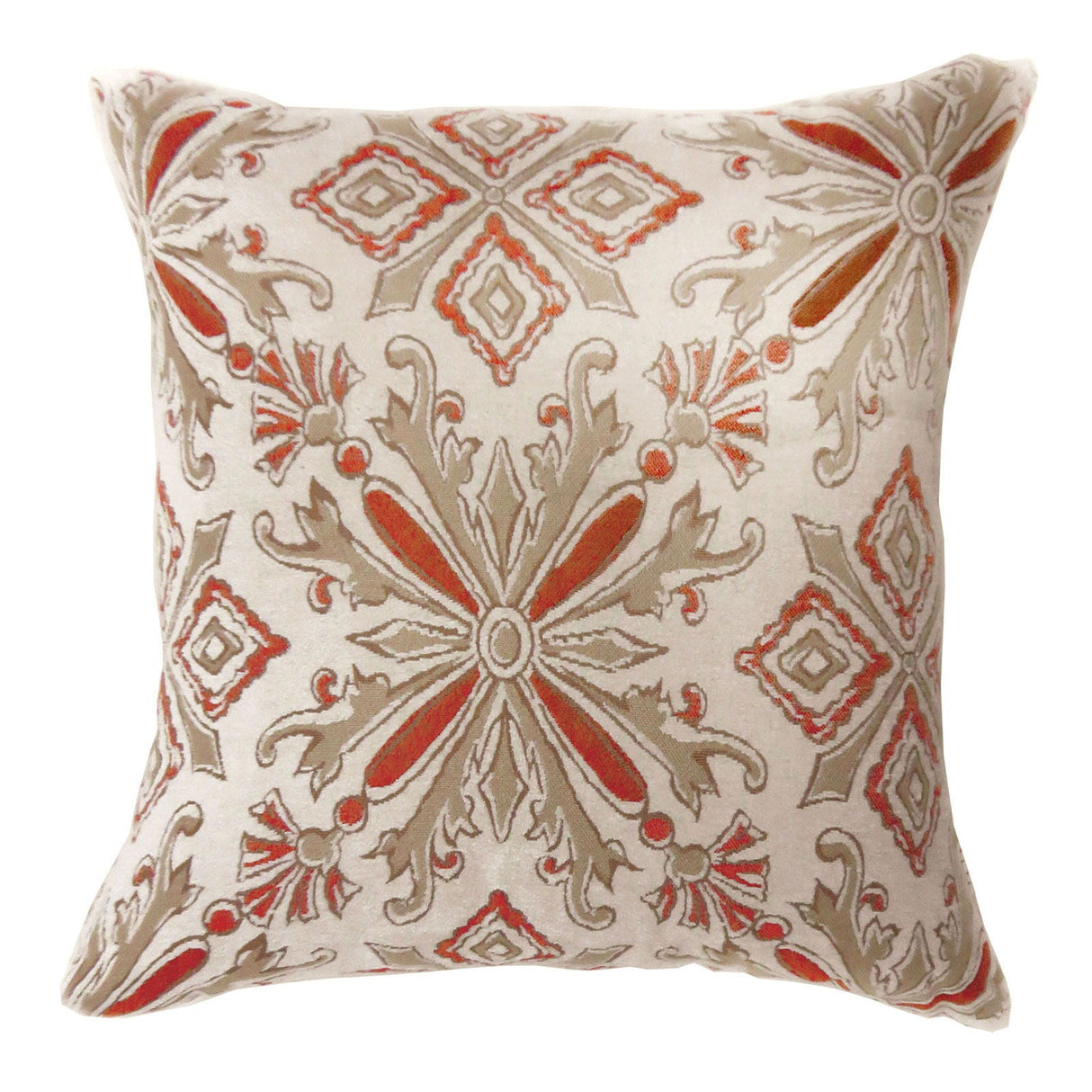 Lela - Pillow 21" (Set of 2) - Orange / Beige