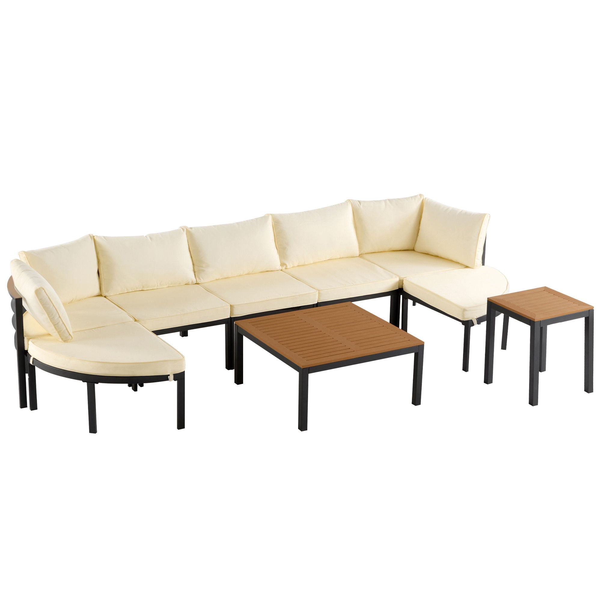 Outdoor Sectional Sofa Set Patio Seating Group With Cushions