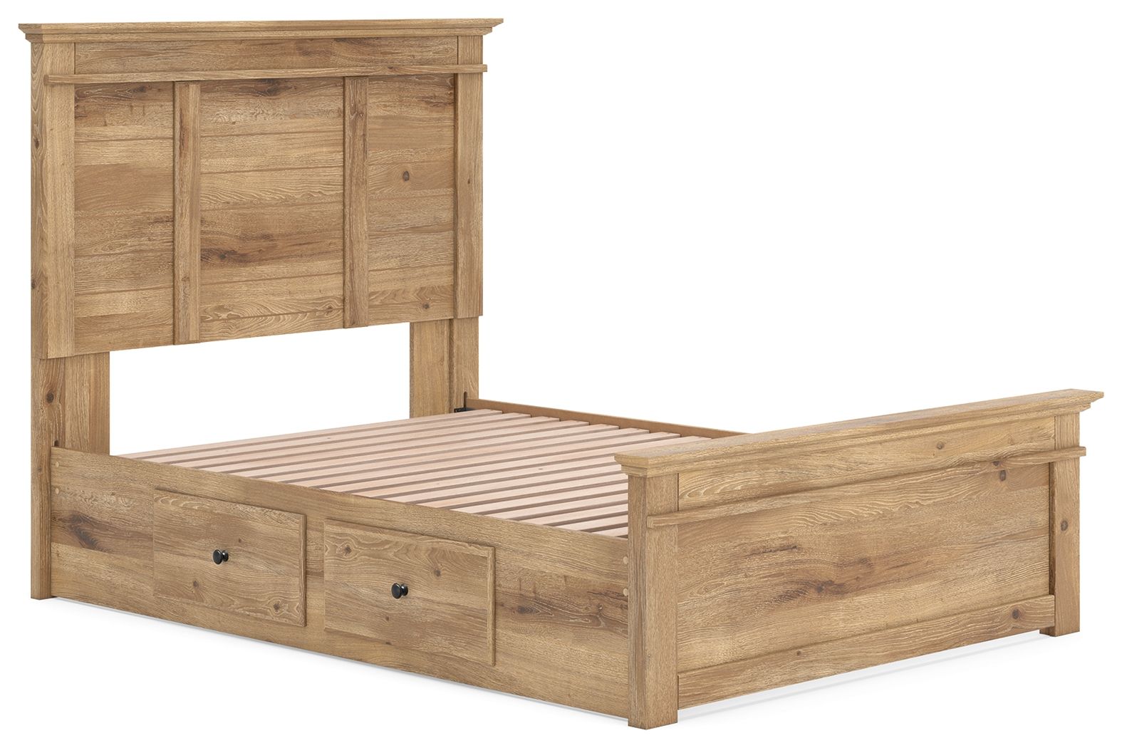 Makidern - Panel Storage Bed With Under Bed Storage Unit