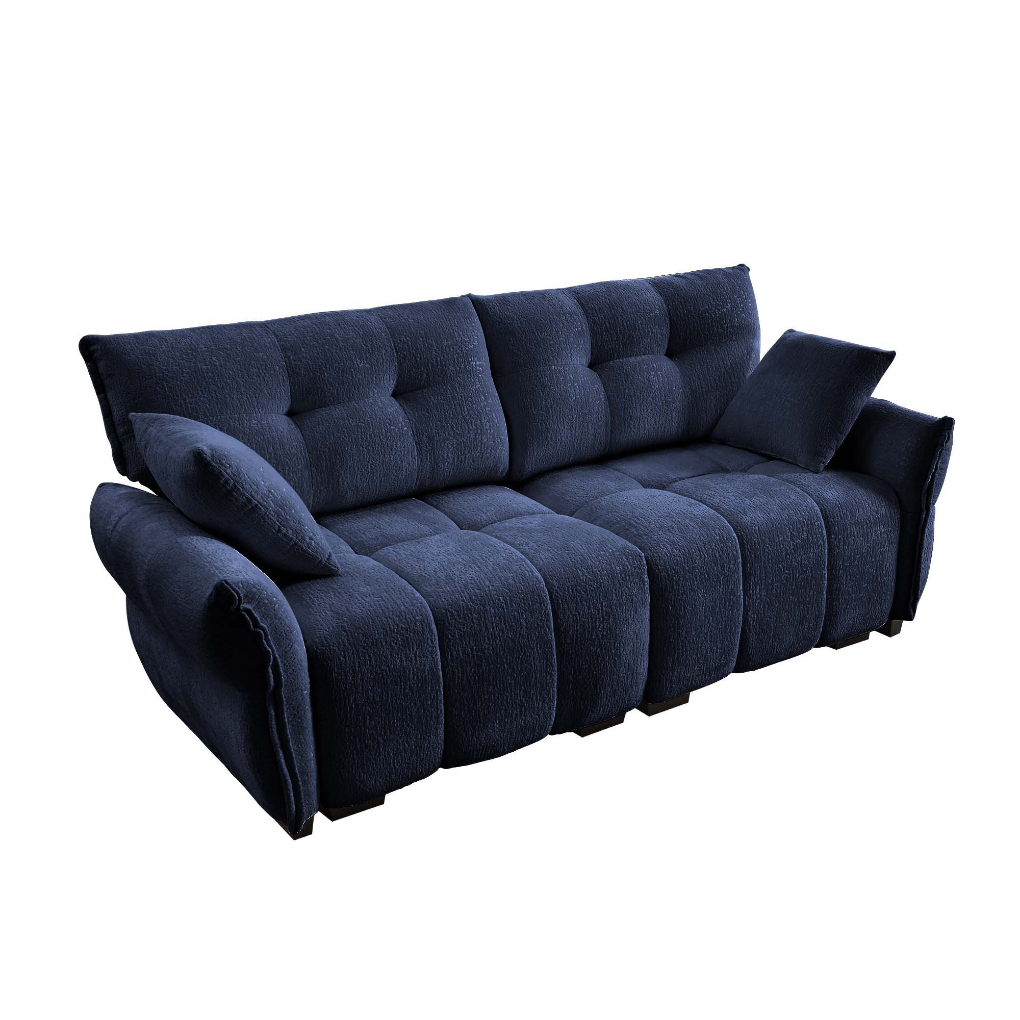 Modern Sofa & Pillows, Textured Cover, High Rebound Cushions