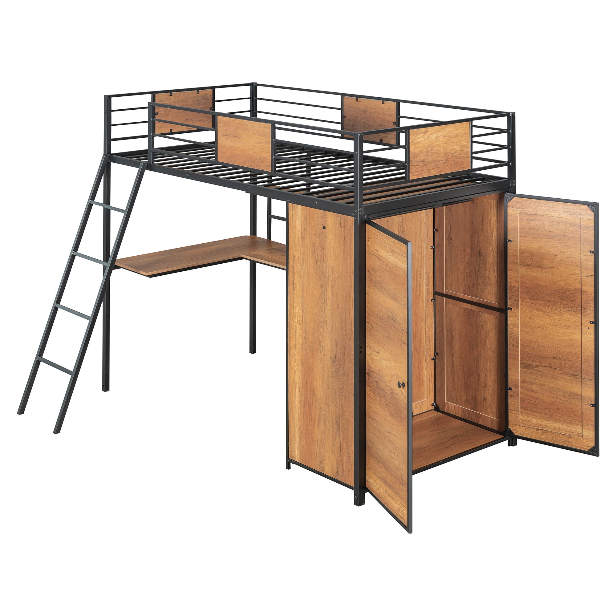 Loft Bed With L Shape Desk And Wardrobe