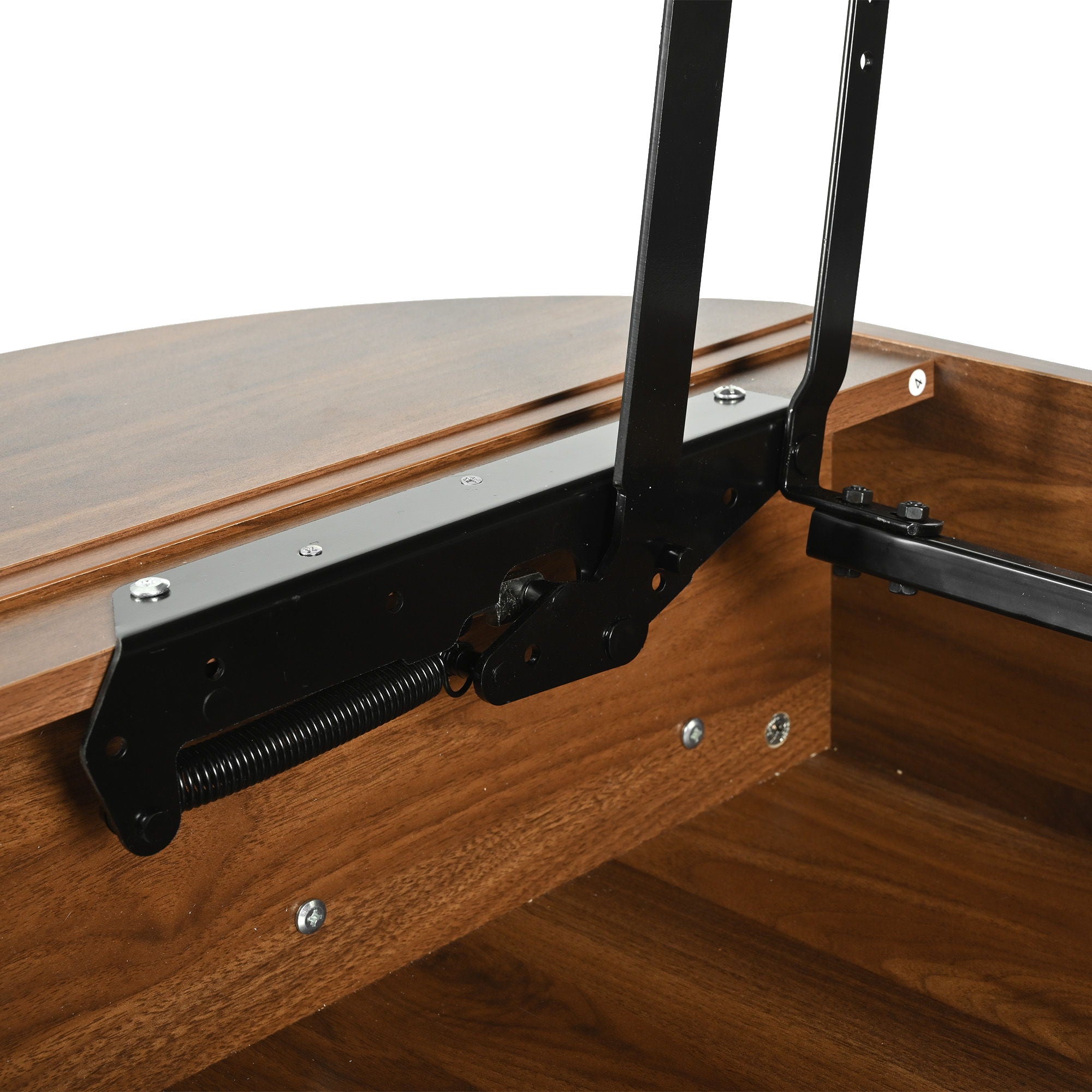 Lift Top Coffee Table With Hidden Compartment, Modern Oval Lift Tabletop For Home Living Room