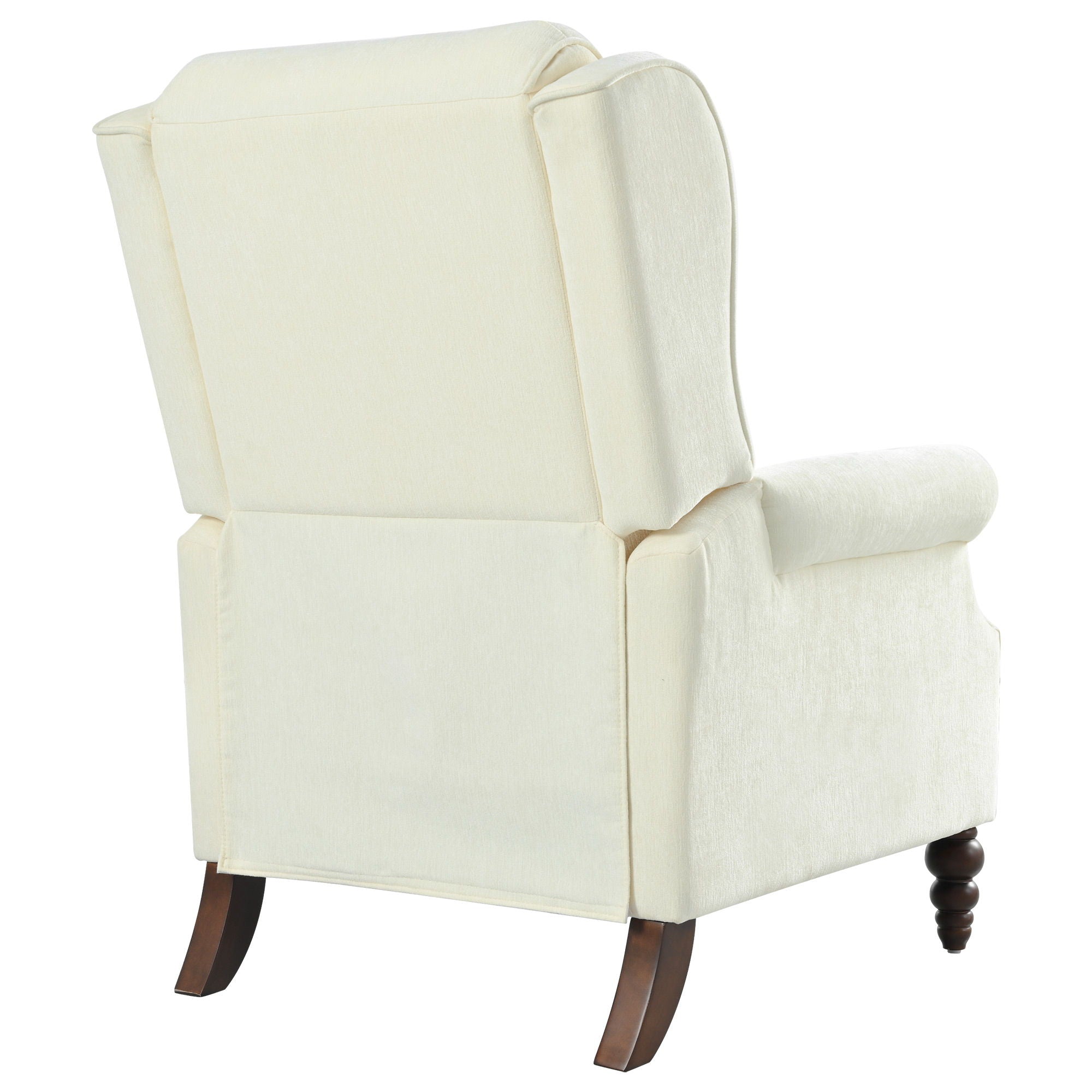 Push Back Recliner Chair Upholstered Recliner Armchair With Classic Wing Back And Solid Gourd-Shaped Legs