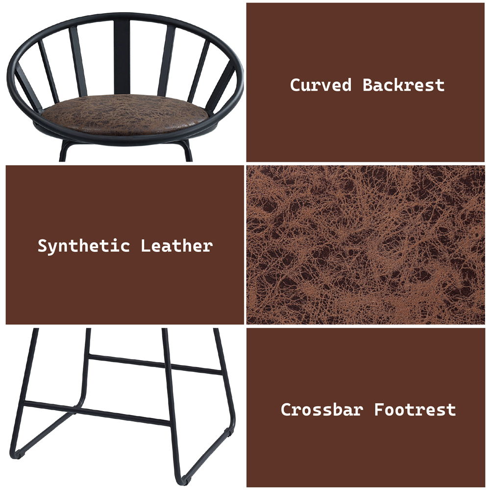 Zudora - Counter Height Chair Set of 2) - Synthetic Leather & Black