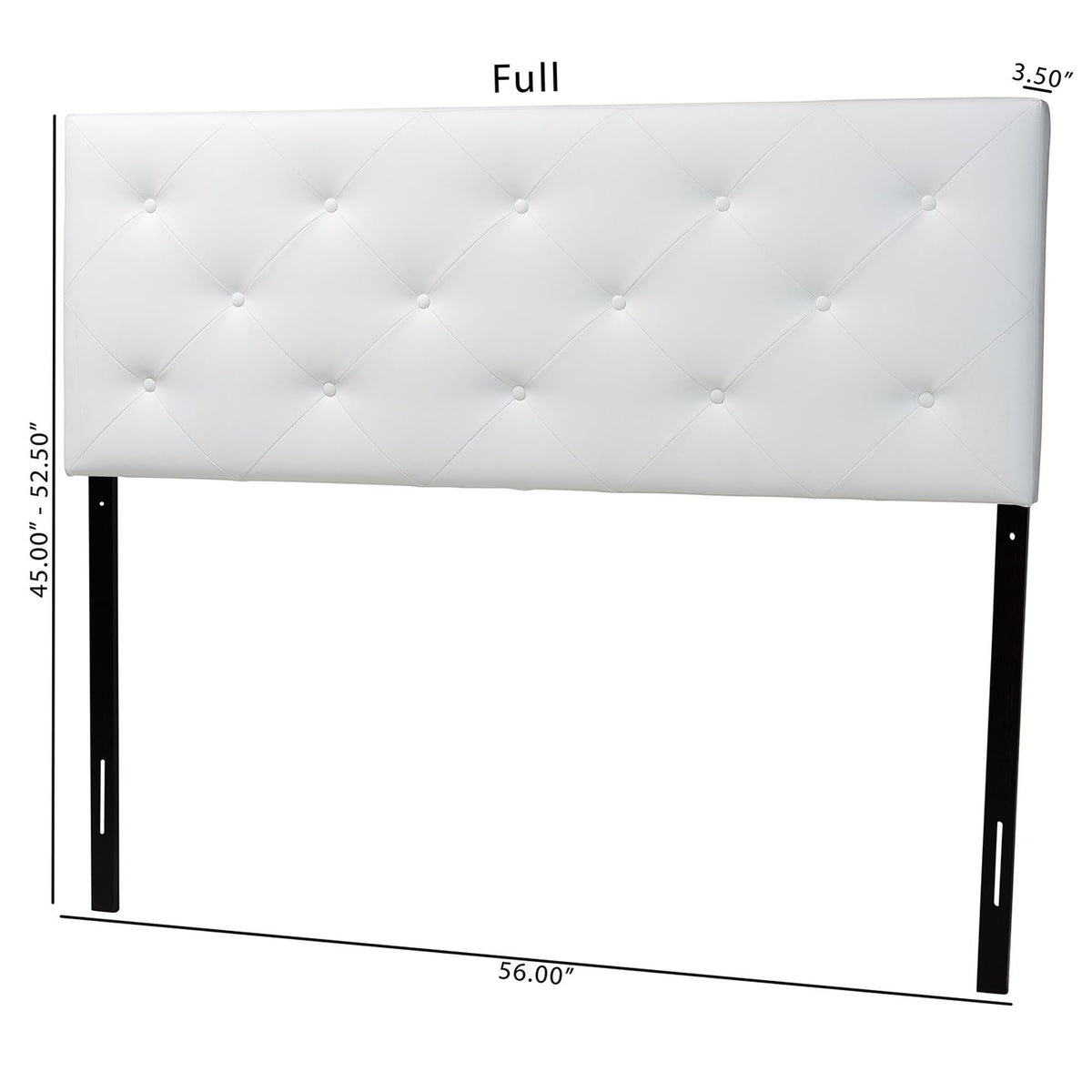 Baltimore Modern and Contemporary Queen White Faux Leather Upholstered Headboard