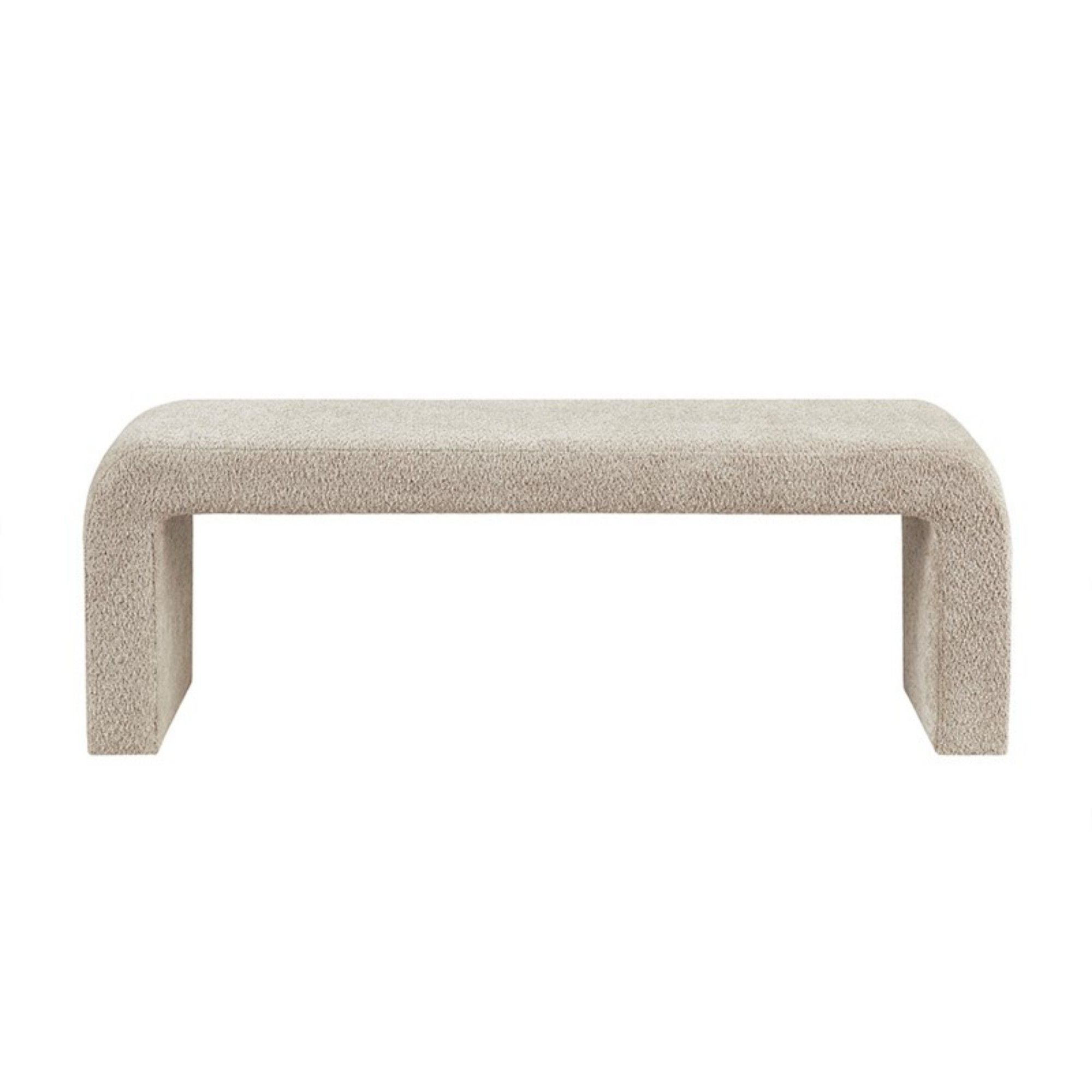 Modern Contemporary Boucle Waterfall Bench