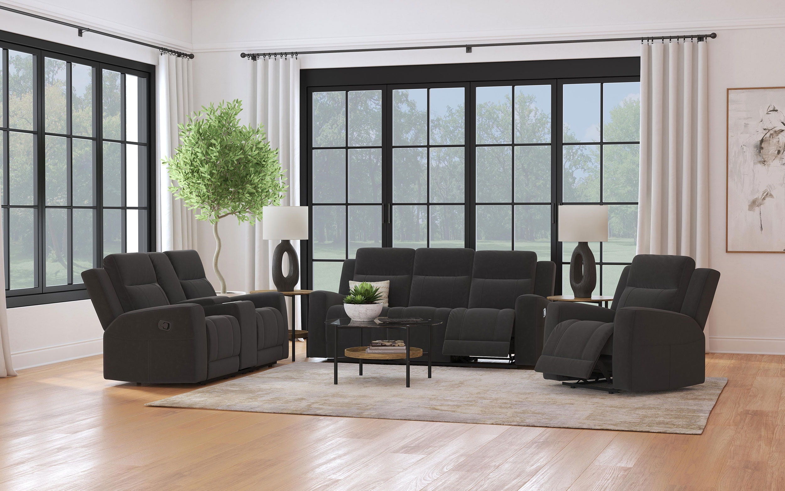 Coaster Fine Furniture Brentwood - Upholstered Reclining Sofa Set | Meri Furniture