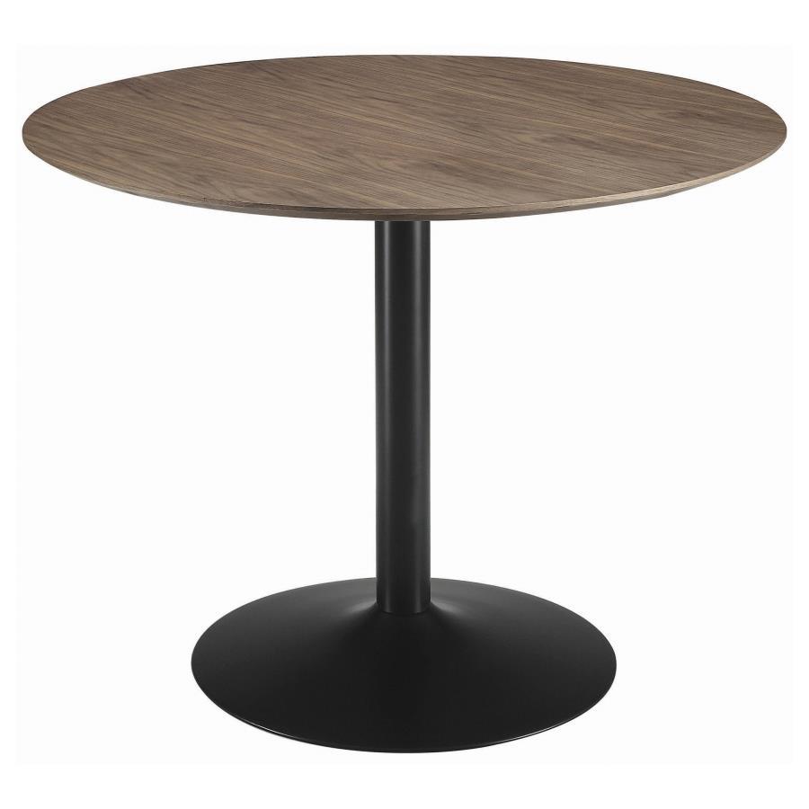 Coaster Fine Furniture Cora - Round Wood Top Dining Table - Brown Walnut | Meri Furniture