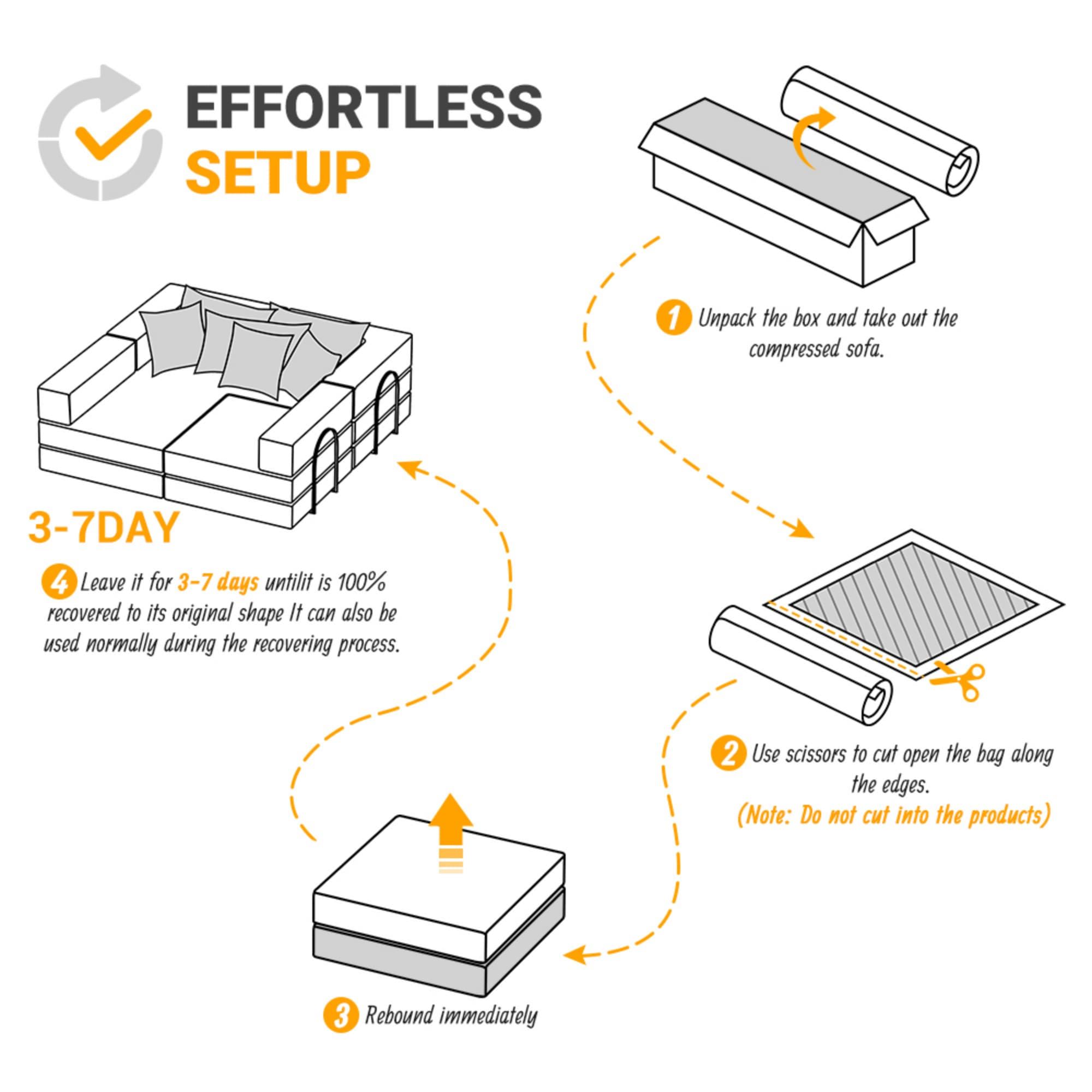 Modular L Shaped Floor Living Room Sofa Set With 6 Pillows