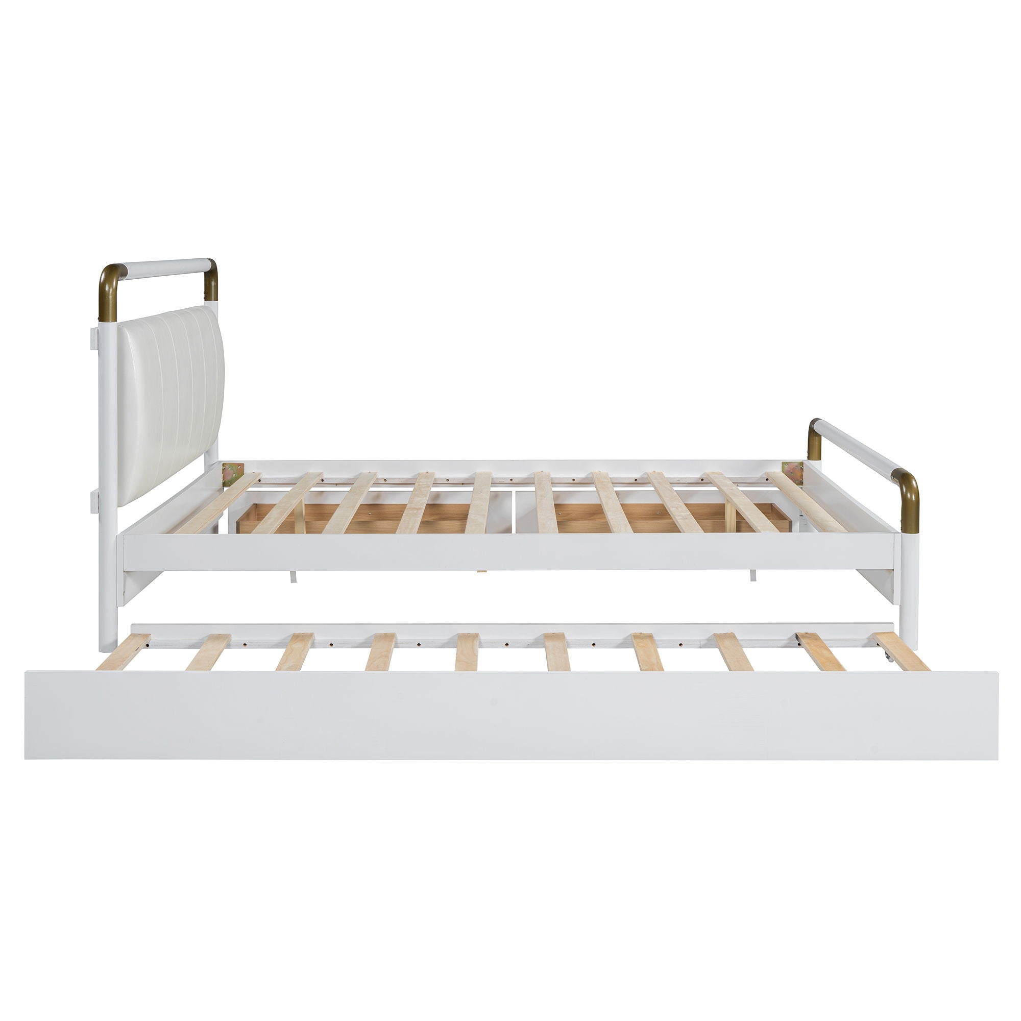 Storage Platform Bed, With 2 Big Drawers, Trundle