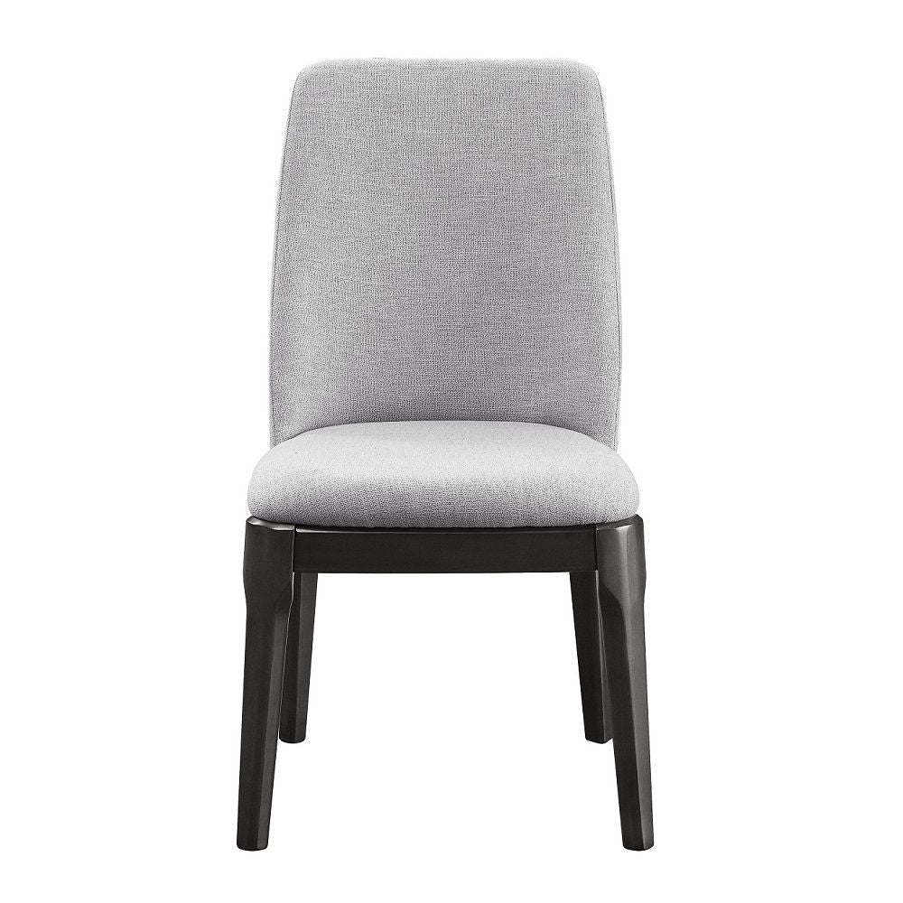Madan - Side Chair Set of 2) - Light Gray Linen & Gray Oak