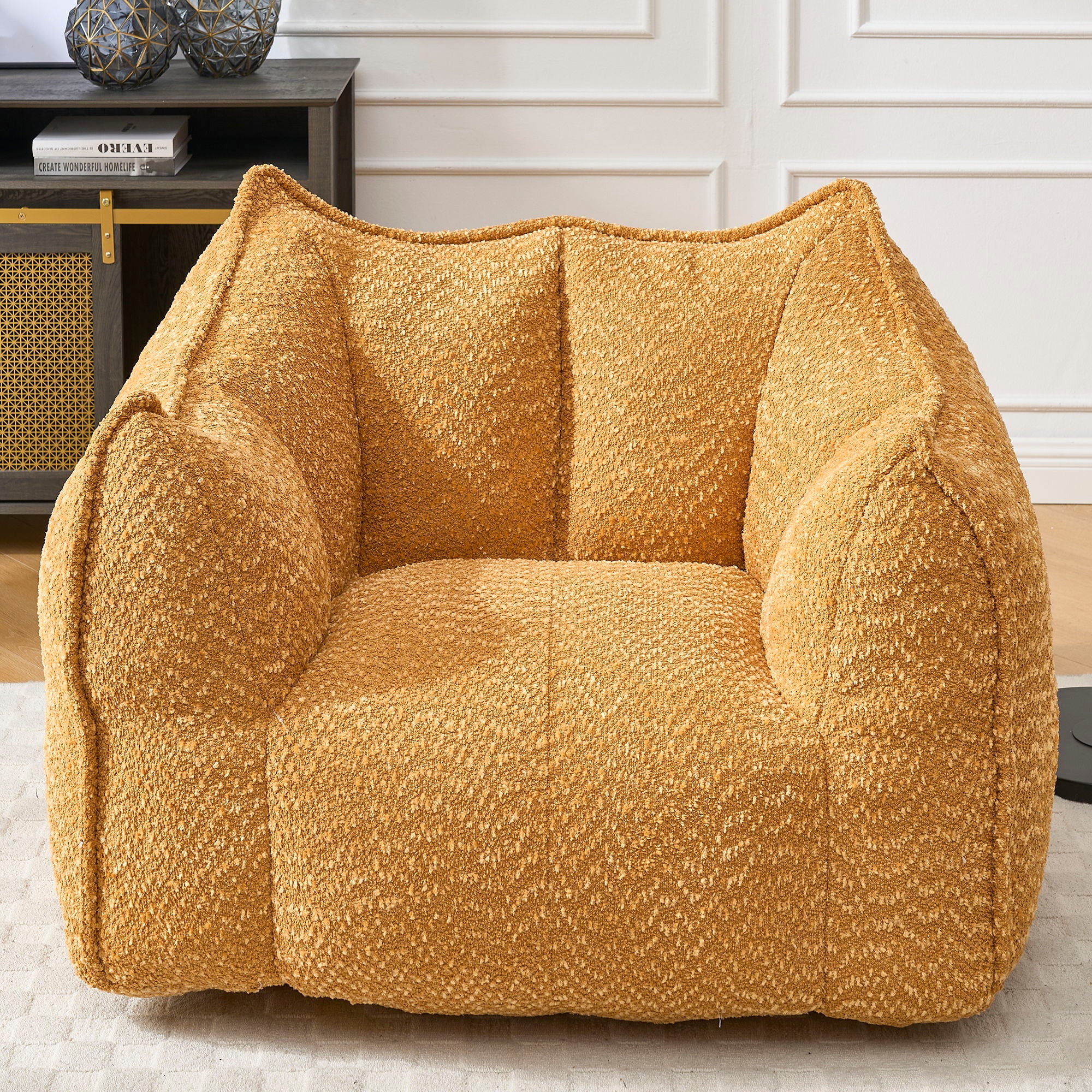 Comfortable Chenille Sofa Chairs With Highly Resilient Foam For Living Rooms And Bedrooms