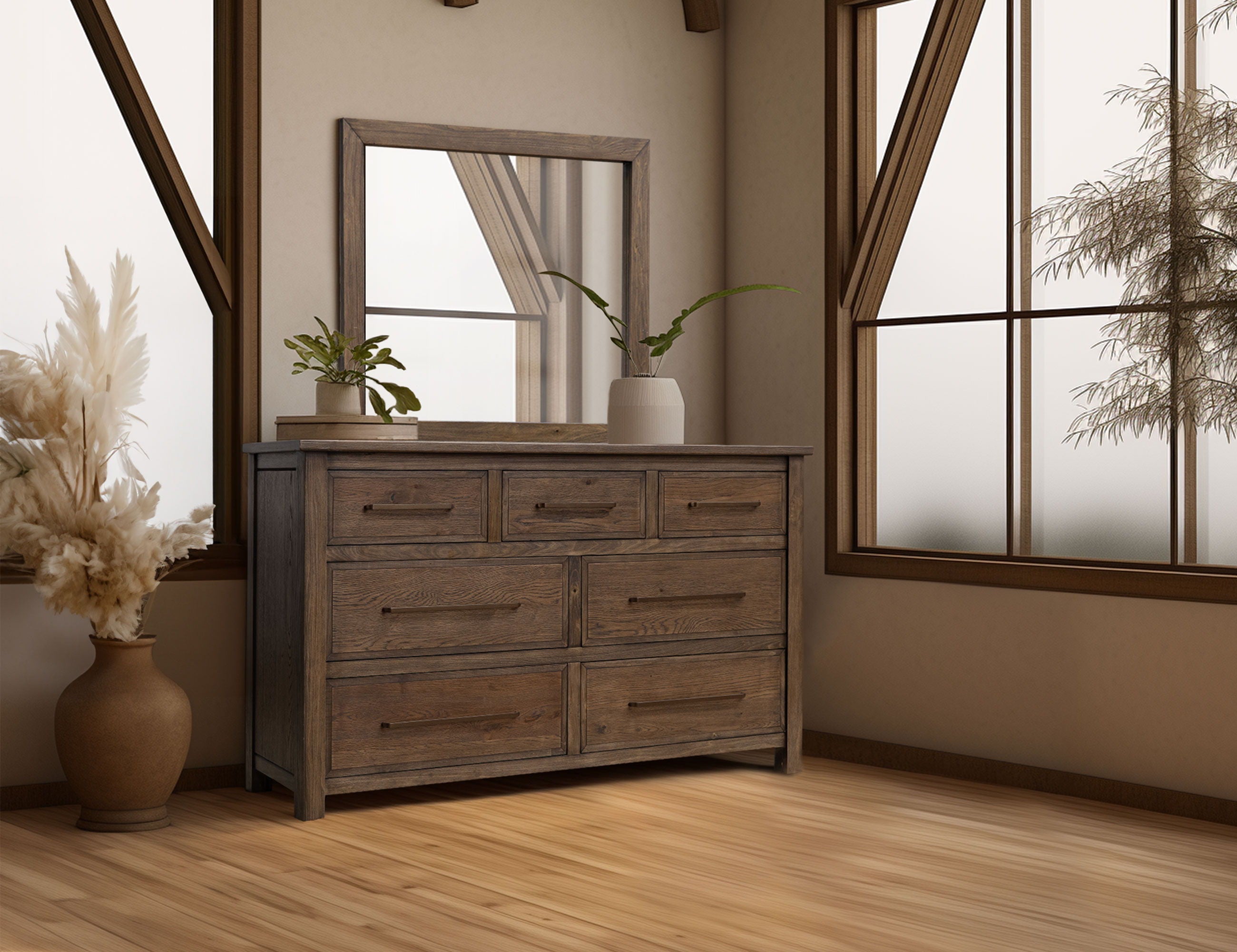 International Furniture Direct Novus Lodge - Dresser - Walnut Brown | Meri Furniture