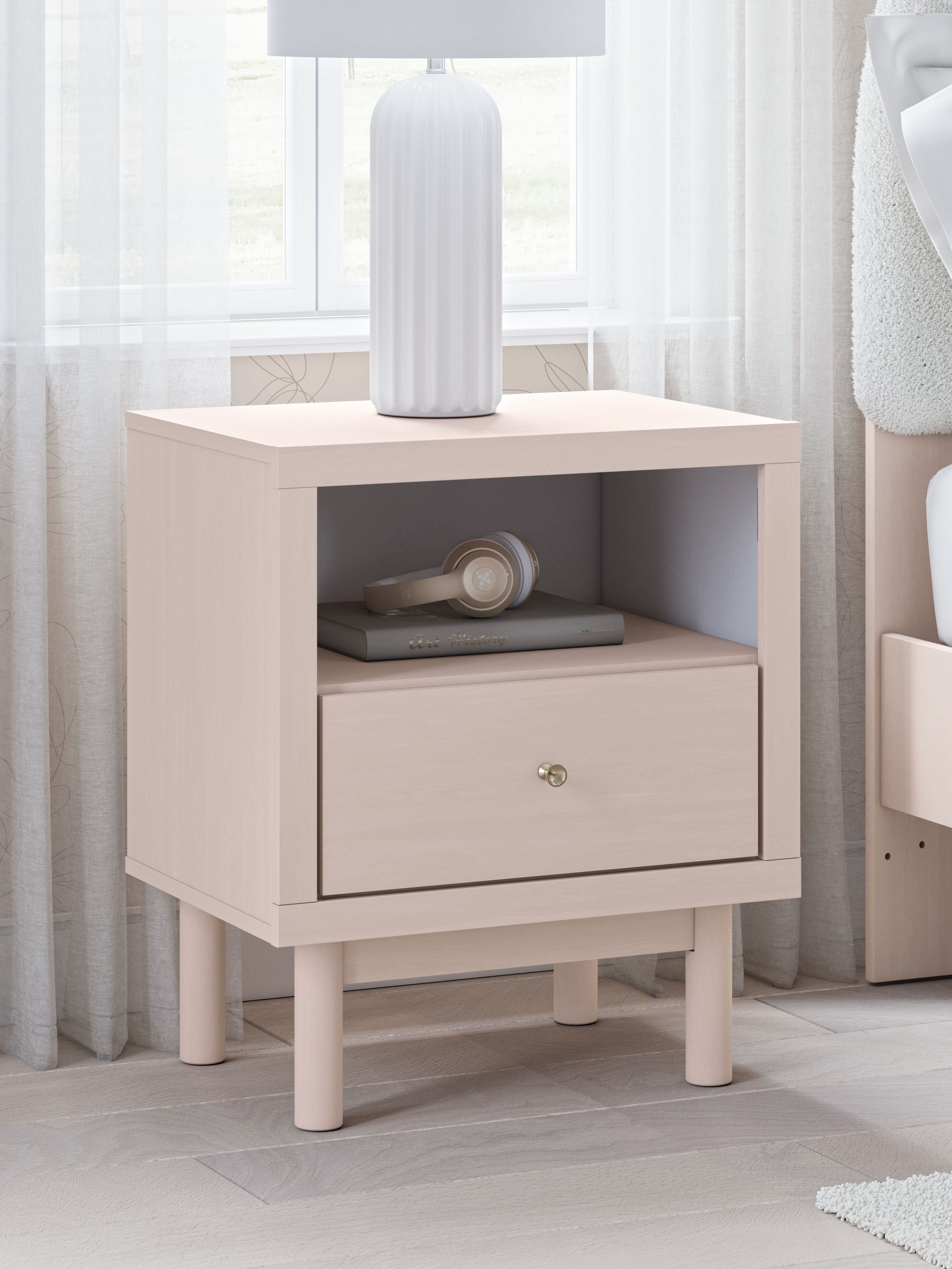 Signature Design by Ashley® Wistenpine - Blush - One Drawer Night Stand | Meri Furniture