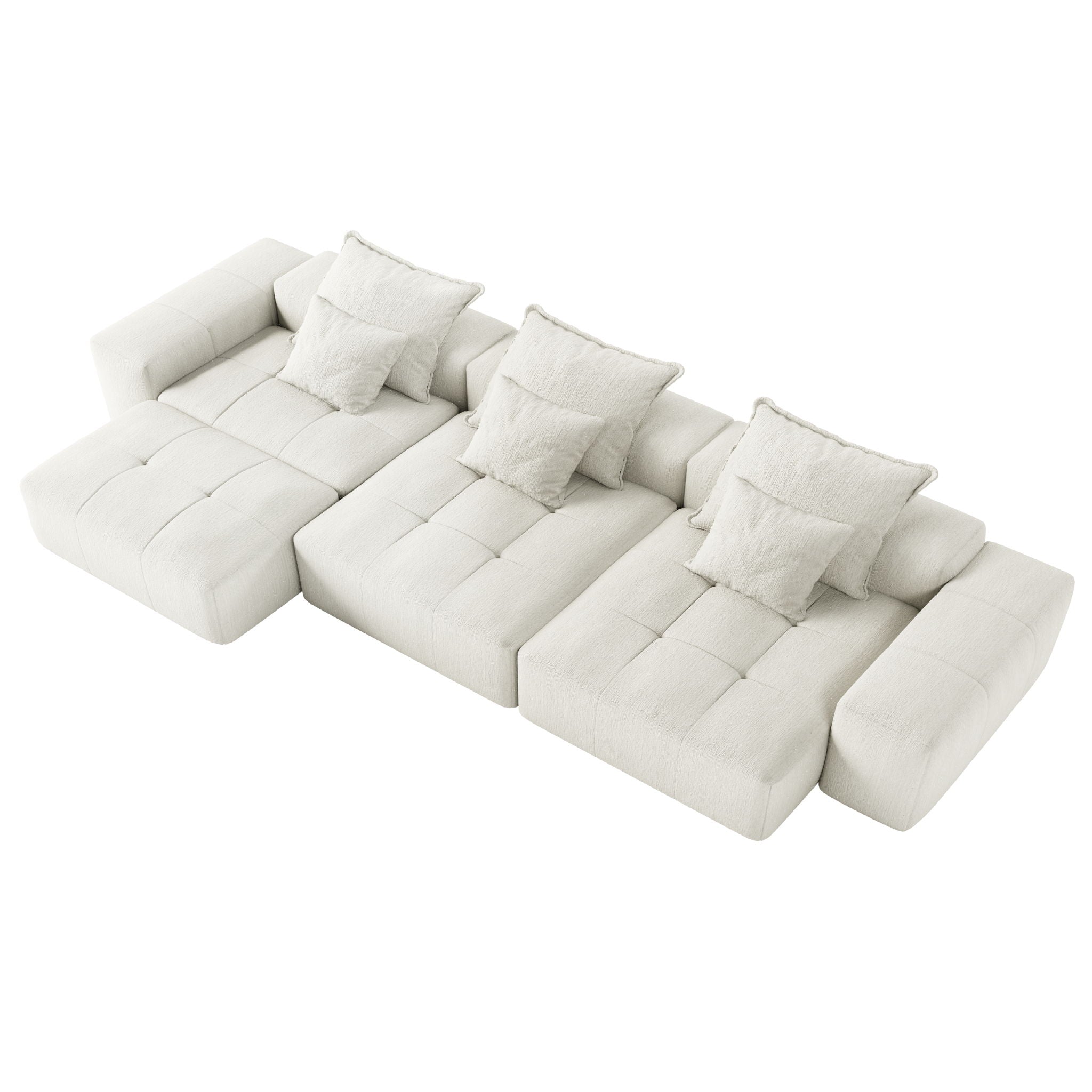 Modern Oversized Diy Combination Modular Sectional Sofa With Pillows