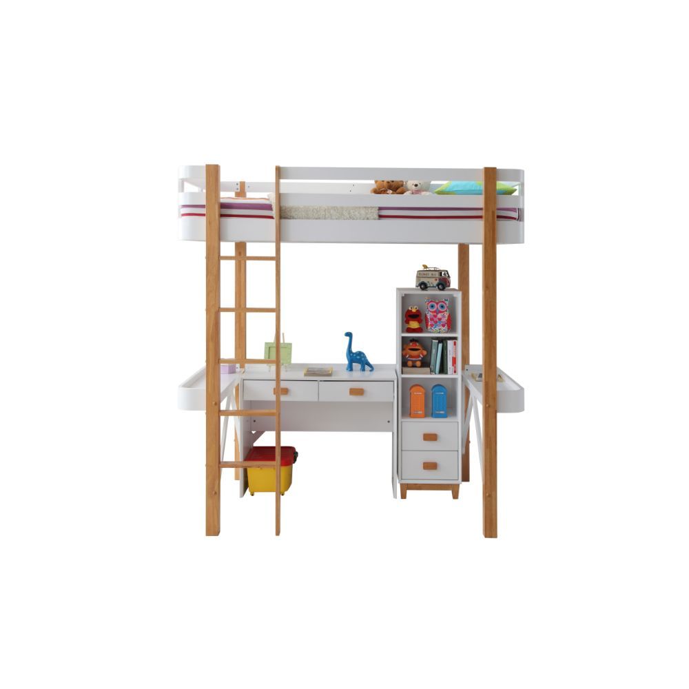 ACME Rutherford - Bookshelf - White & Natural | Meri Furniture