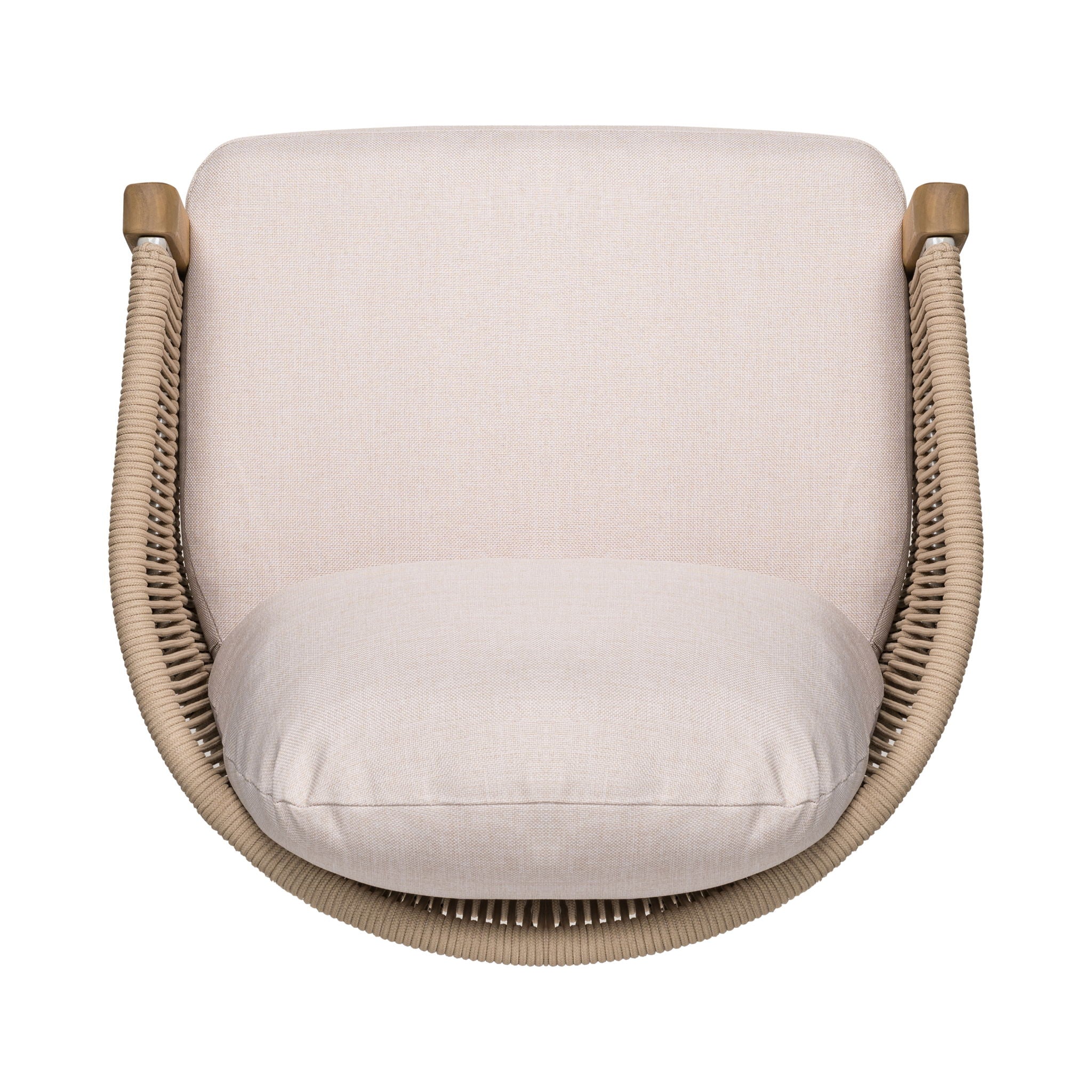 Grotta - Outdoor Dining Arm Chair (Set of 2) - Teak / Beige