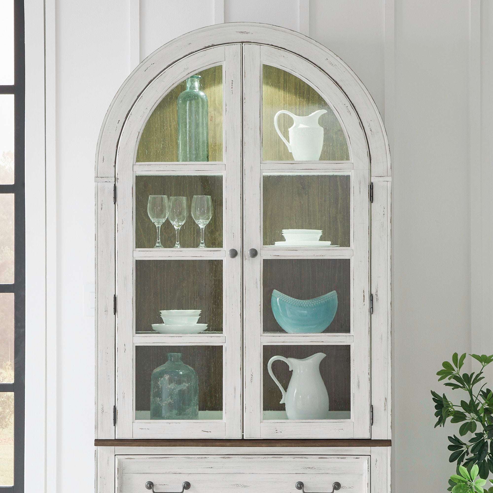 Liberty Furniture River Place - Curio Hutch - White | Meri Furniture