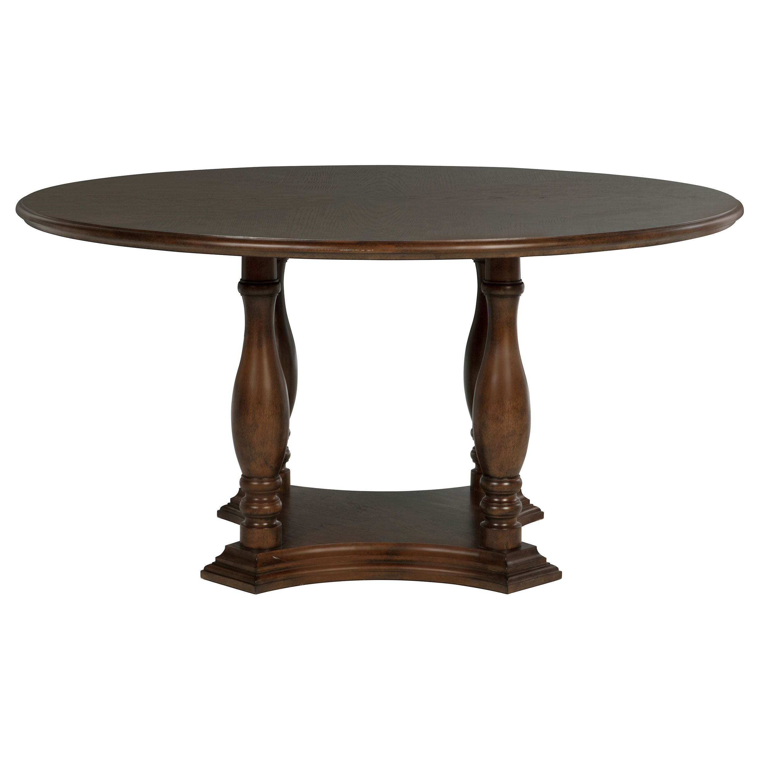 Coaster Fine Furniture Landon - Round Wood Pedestal Dining Table - Rich Brown | Meri Furniture