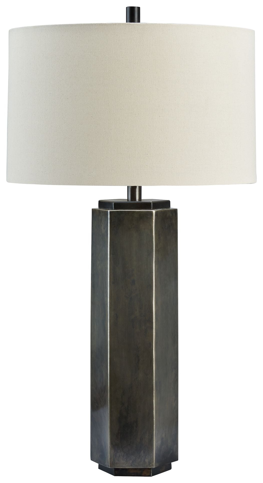 Ashley Furniture Dirkton - Antique Pewter Finish - Metal Table Lamp | Meri Furniture