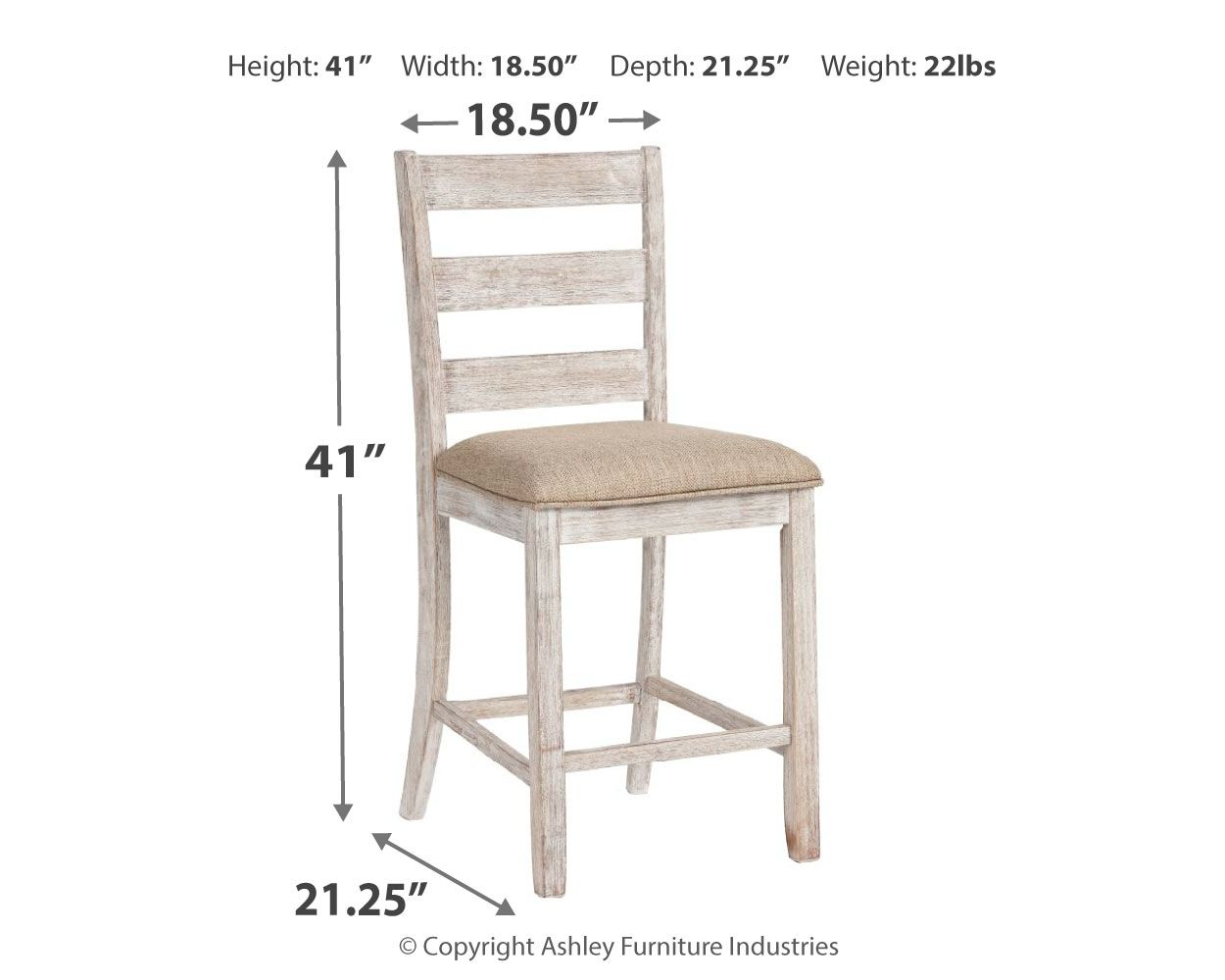 Signature Design by Ashley® Skempton - White - Upholstered Barstool (Set of 2) | Meri Furniture