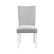 Elizaveta - Side Chair Set of 2) - Gray Velvet &White High Gloss