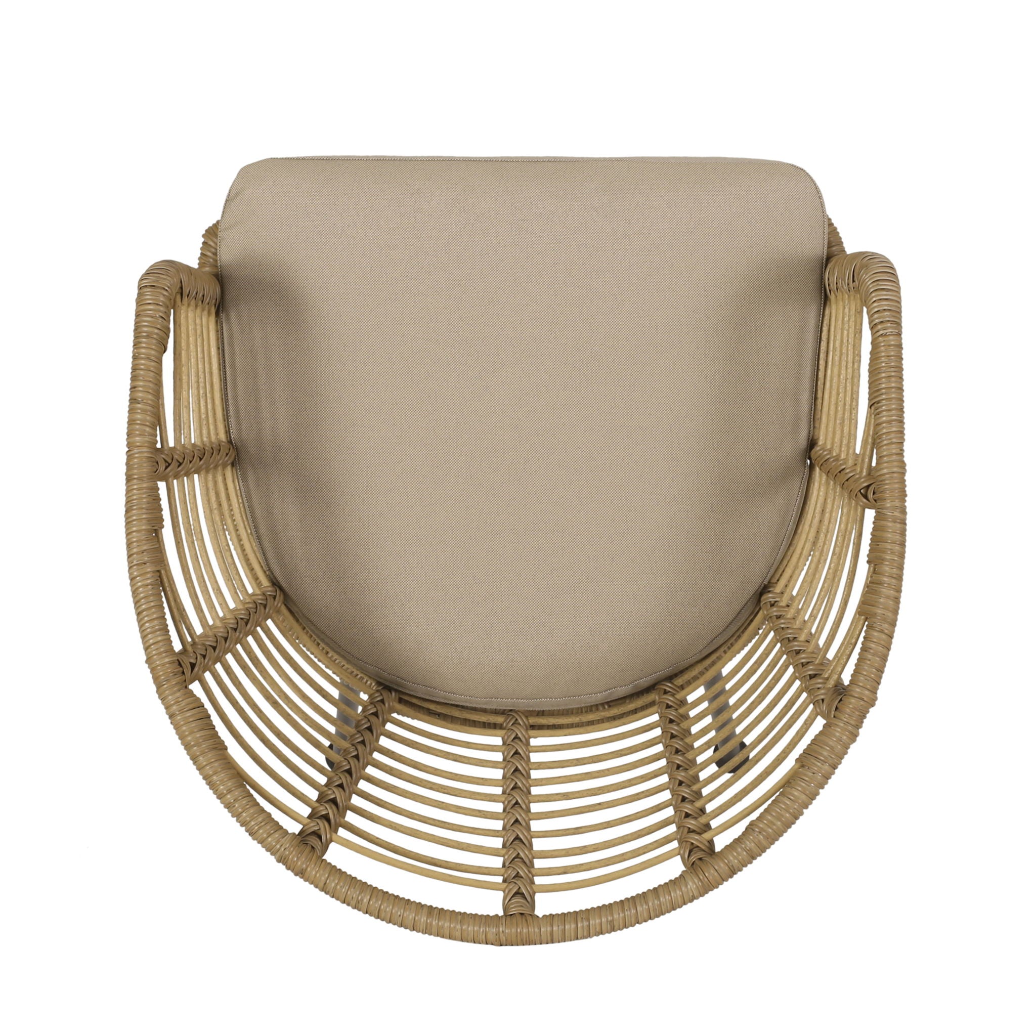 Randy - Modern Wicker Chair With Water Resistant Cushions - Brown / Beige