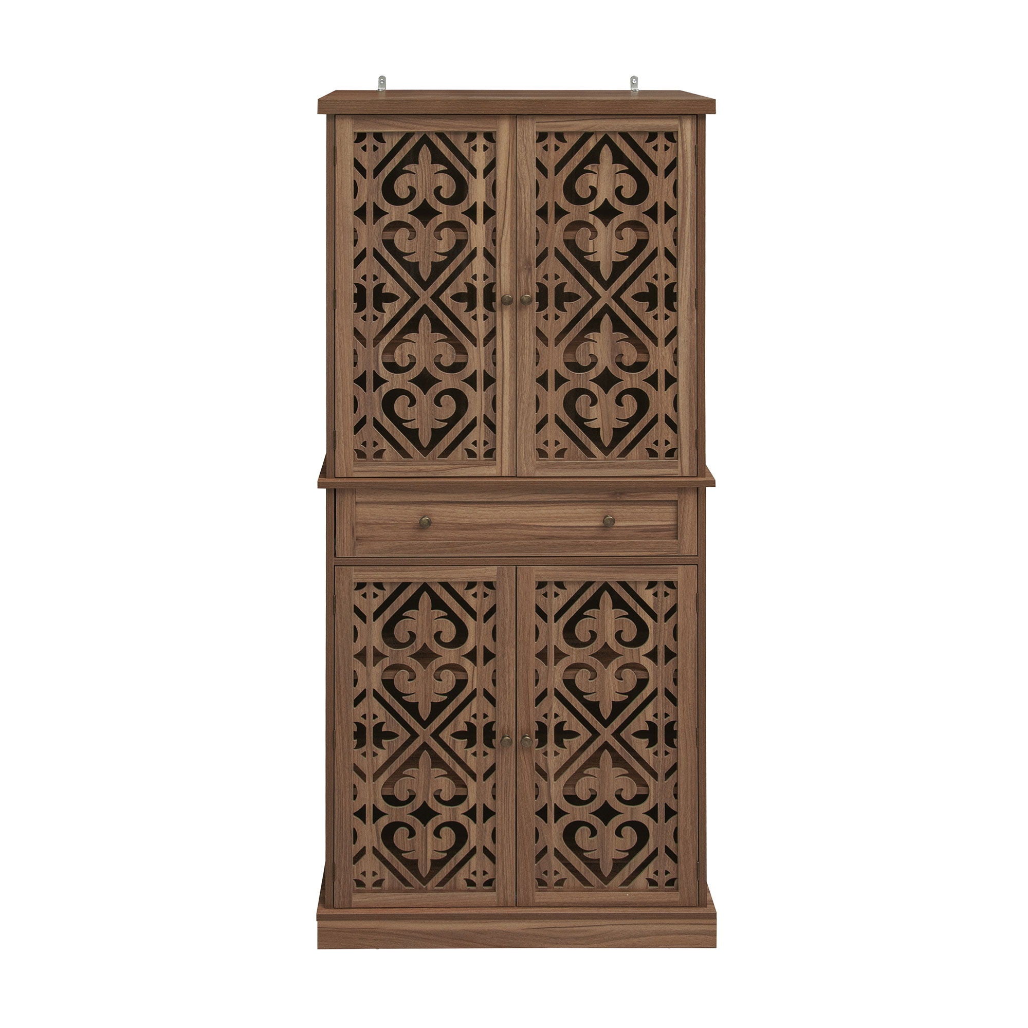 4 Door Cabinet With 1 Drawer, With 4 Adjustable Inner Shelves, Storage Cabinet