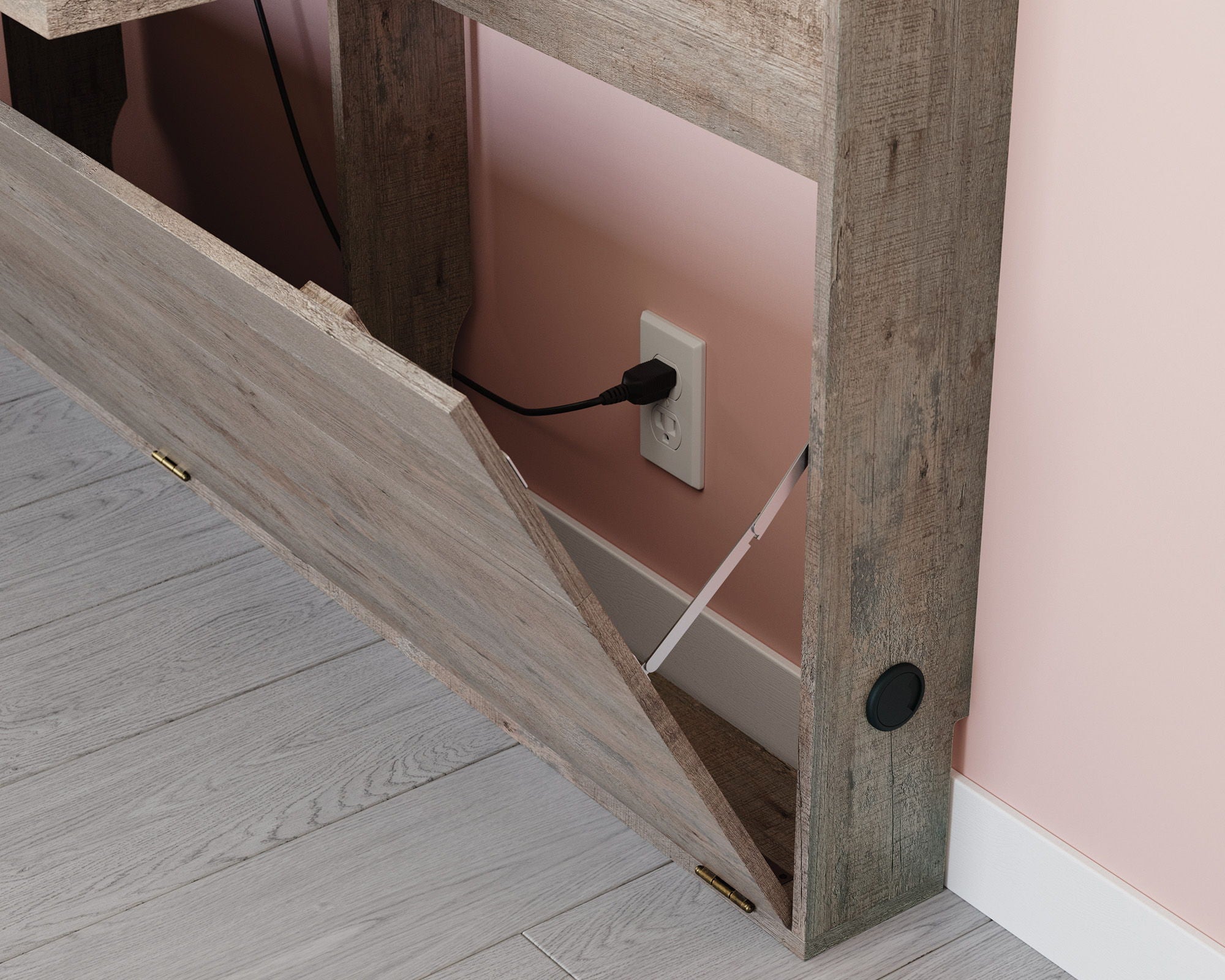 Entertainment Wall in Weathered Wood