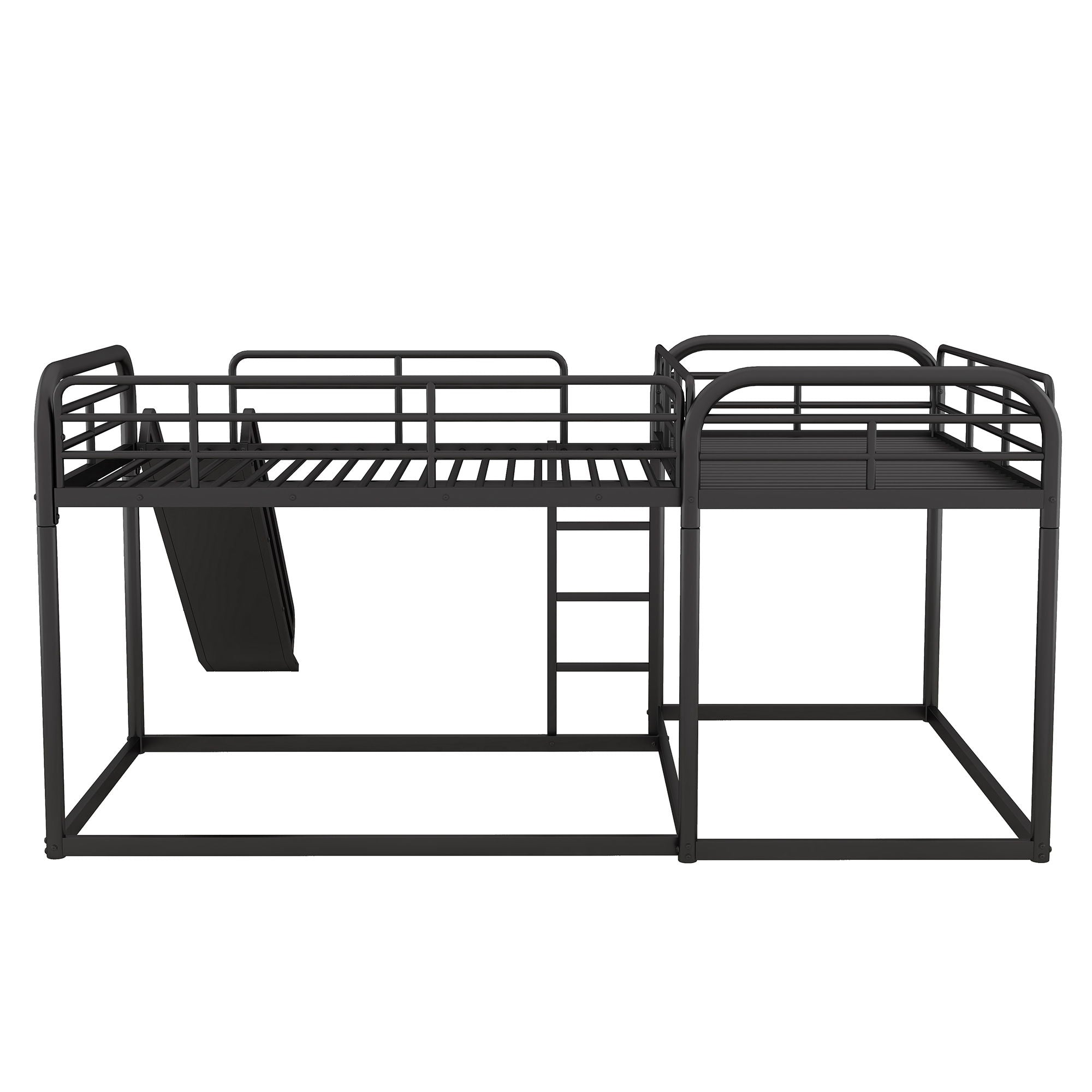 L Shaped Bunk Bed With Slide And Short Ladder