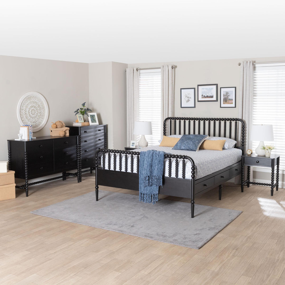 Lucera 5-Piece Bedroom Set, Queen, Black