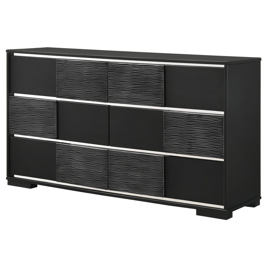 Coaster Fine Furniture Blacktoft - 6-Drawer Dresser - Black | Meri Furniture