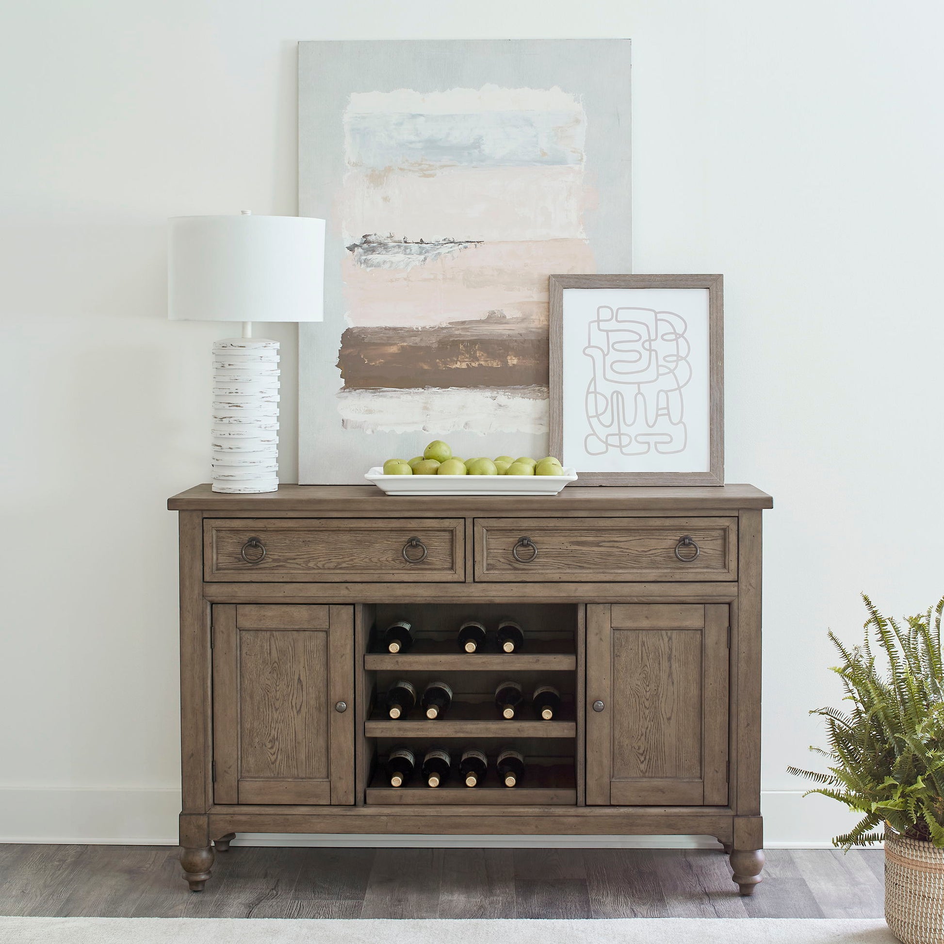 Liberty Furniture Americana Farmhouse - Buffet - Light Brown | Meri Furniture