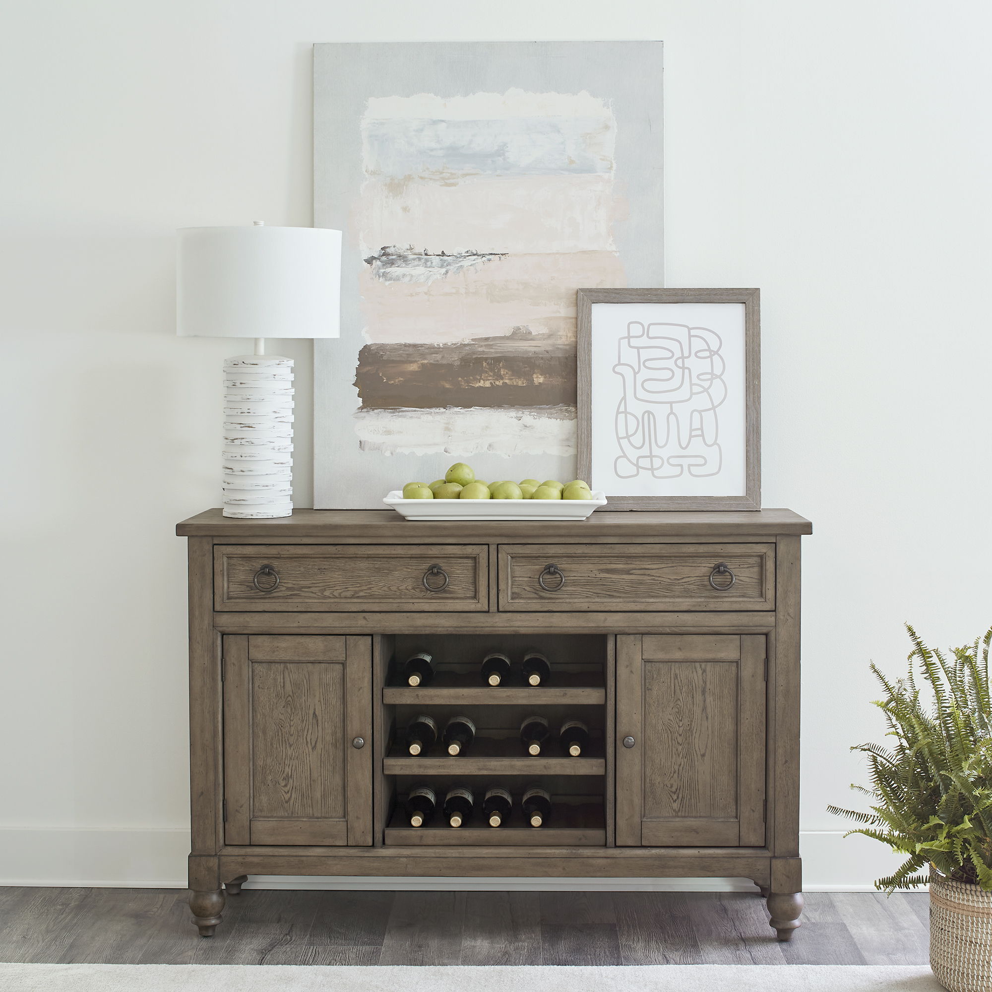 Liberty Furniture Americana Farmhouse - Buffet - Light Brown | Meri Furniture