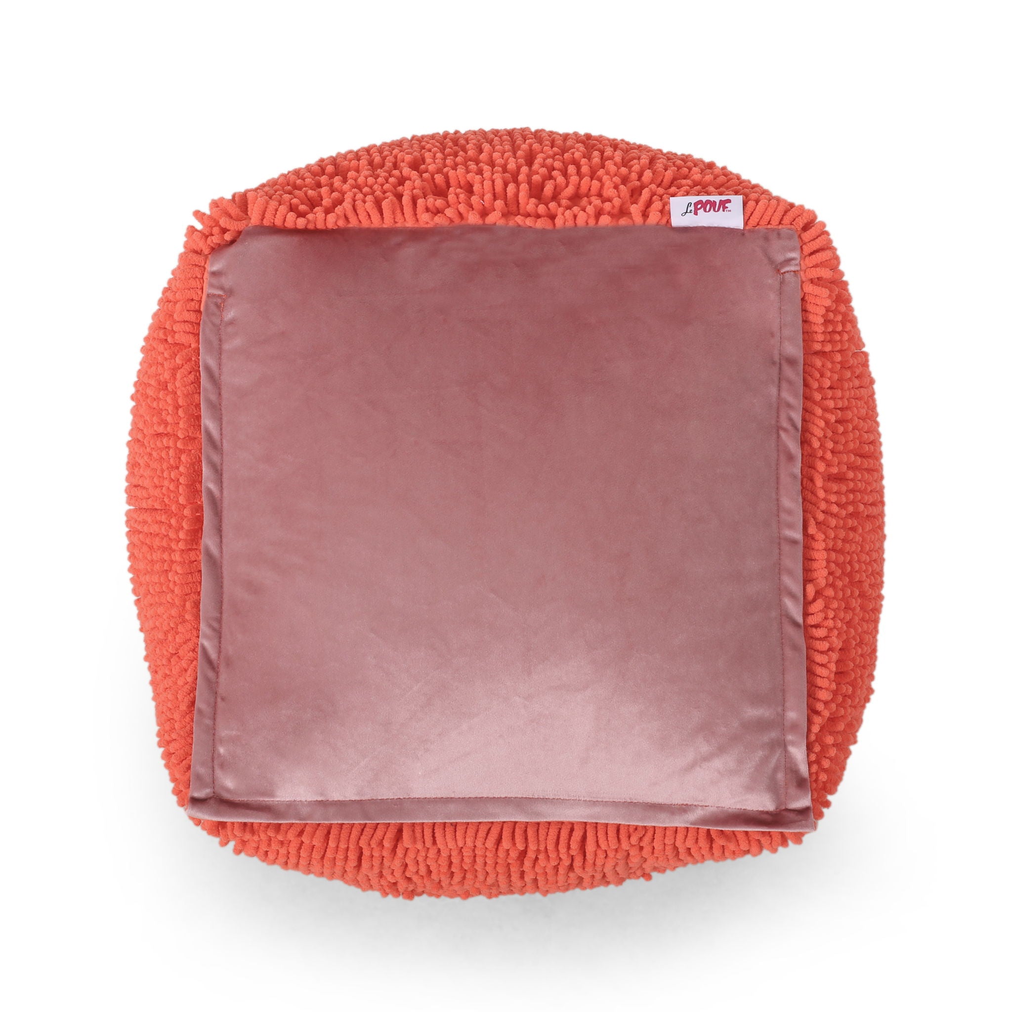 Sunny - Square Pouf, Versatile Ottoman Or Floor Cushion - Coral