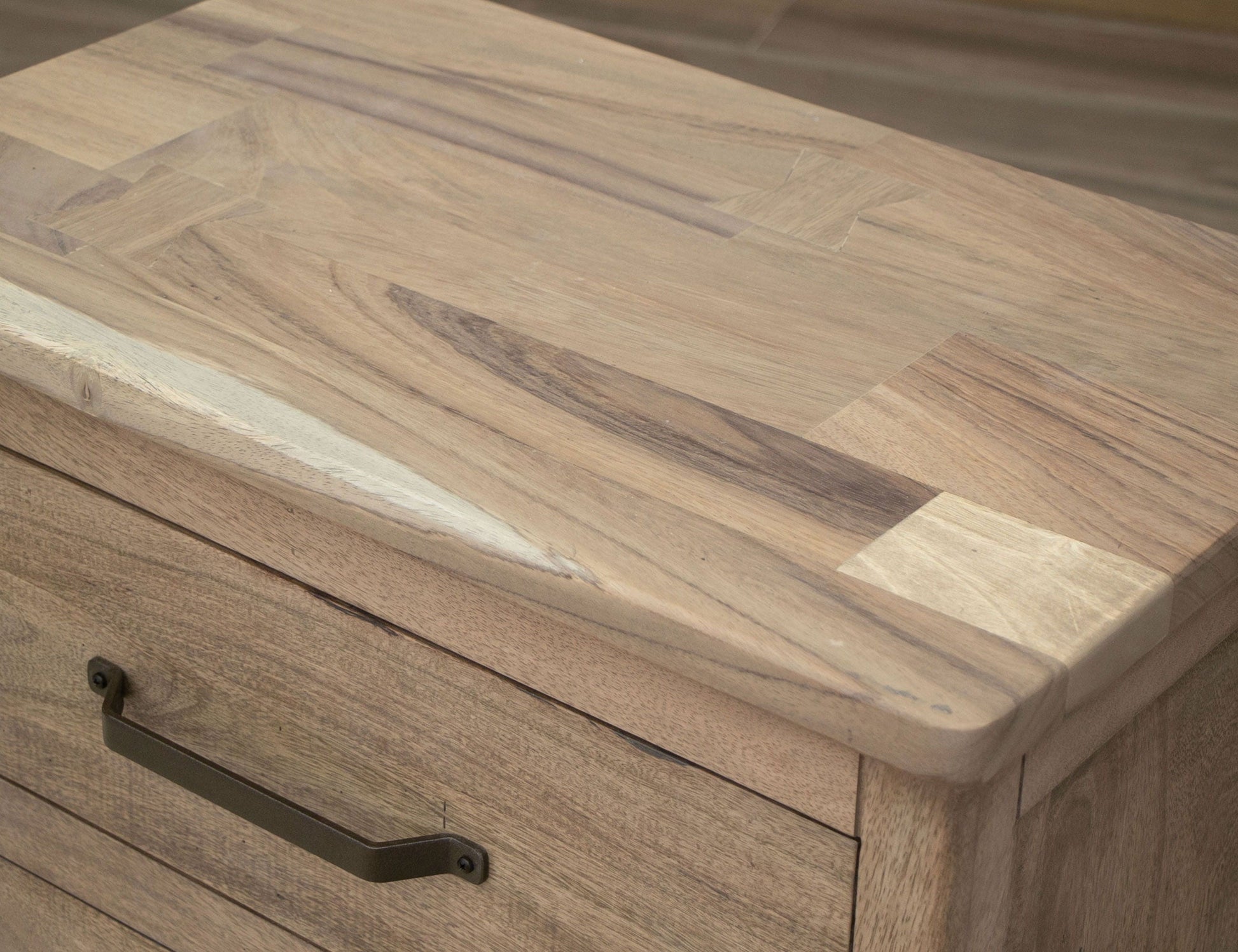 International Furniture Direct Natural Parota - Nightstand - Brown Cappuccino | Meri Furniture