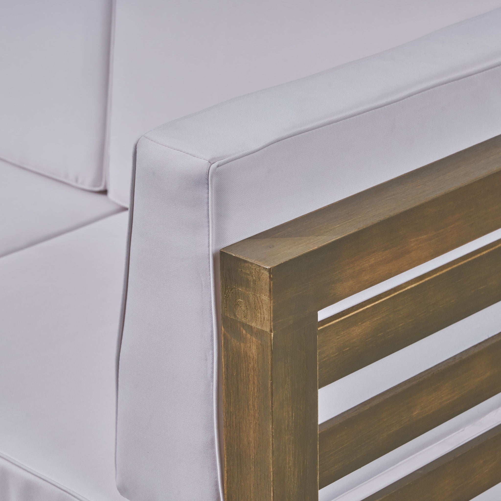 Outdoor Acacia Wood Patio Chair With Fabric Cushion