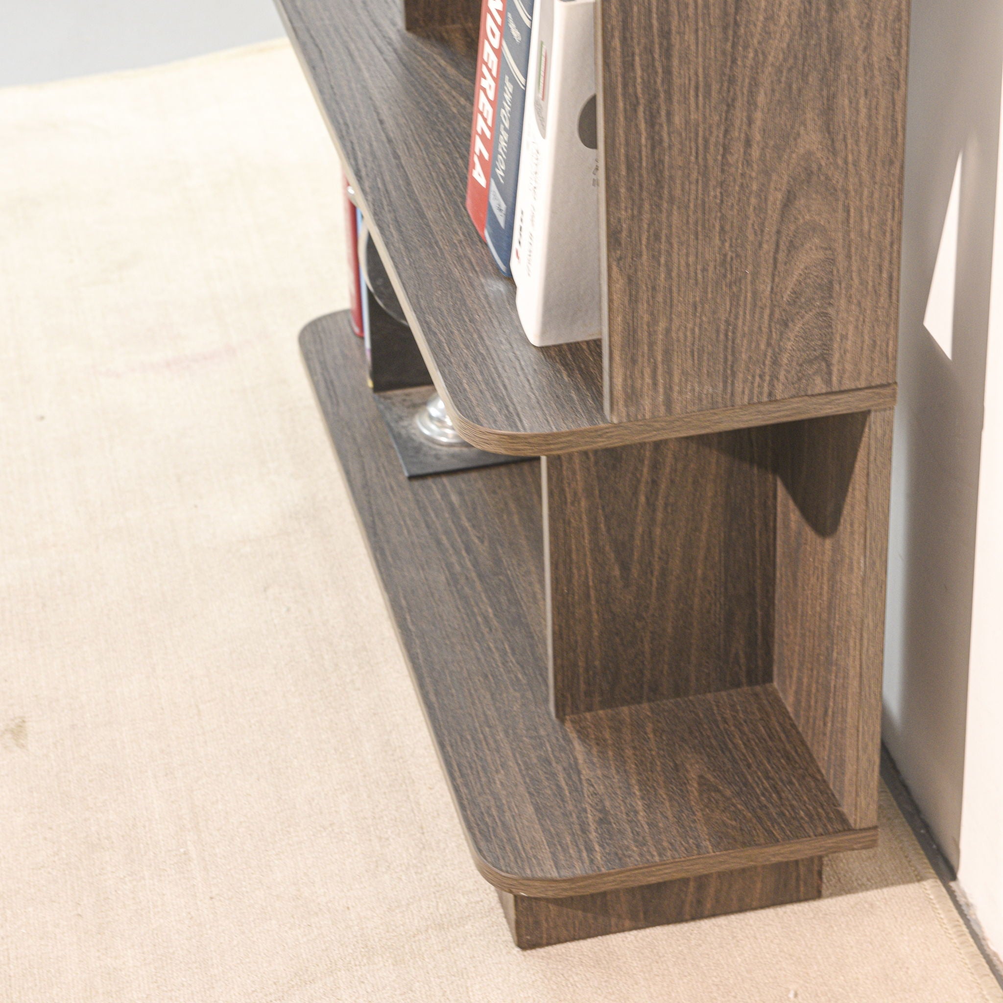 5 Tier Open Bookshelf, Free Combination Storage Shelving For Living Room - Dark Brown