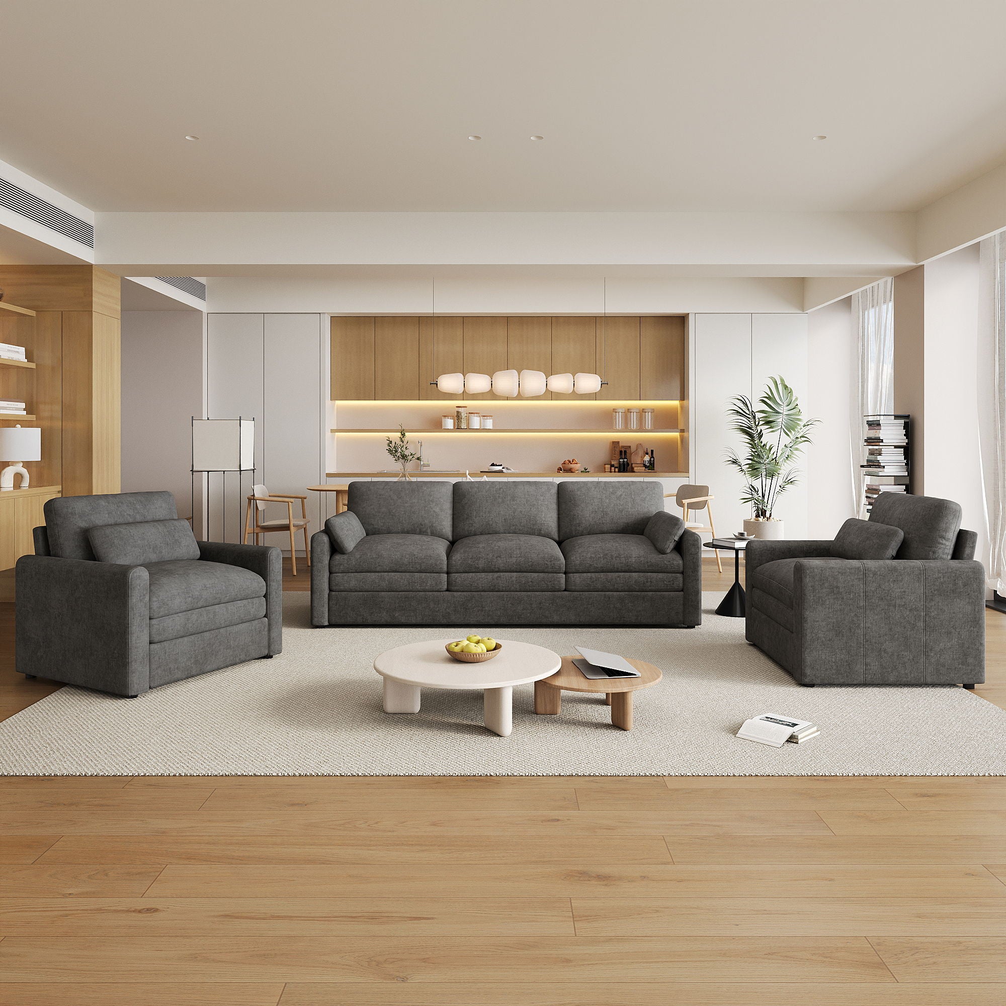 Cloud Sofa Set Couch For Living Room - Gray