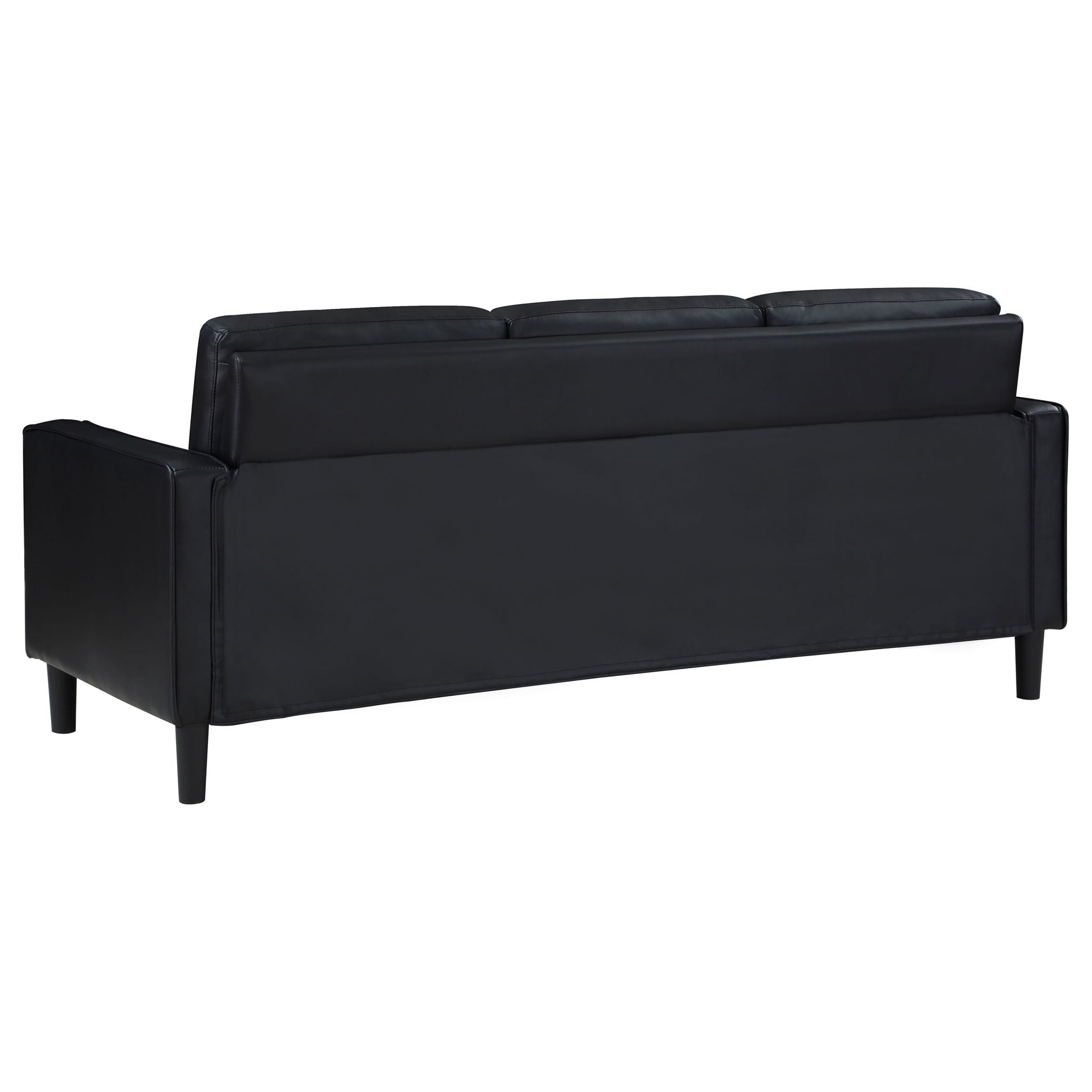 Weld 3 Piece Upholstered Track Arm Sofa Set - Black